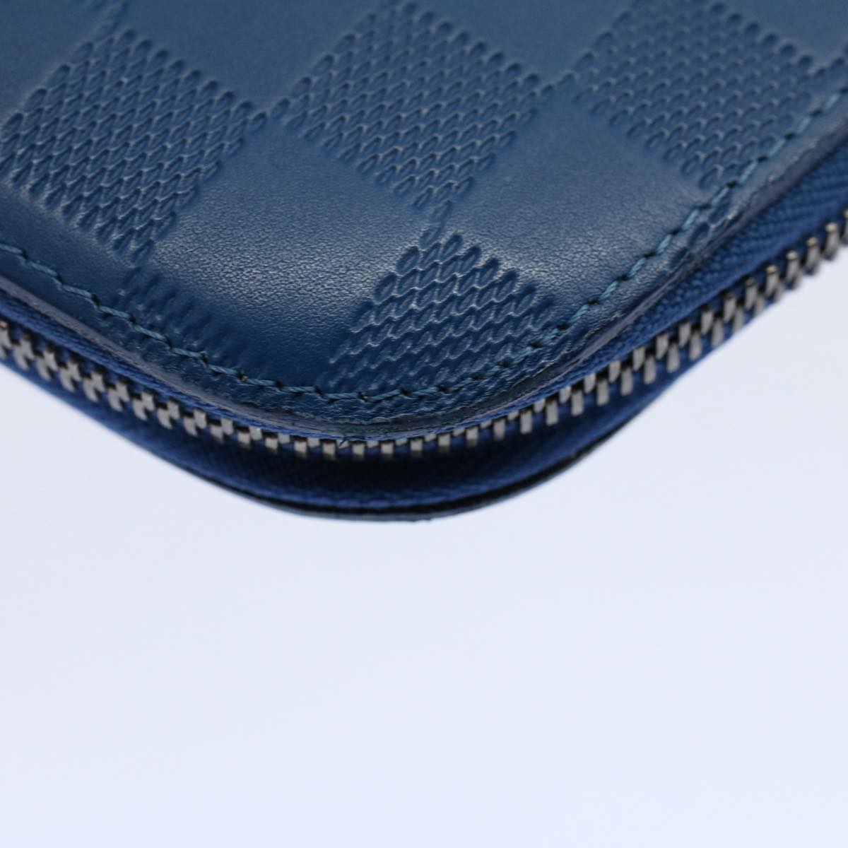 LOUIS VUITTON Damier Infini Organizer Atholl Clutch Bag Blue N41396 Auth ki3459