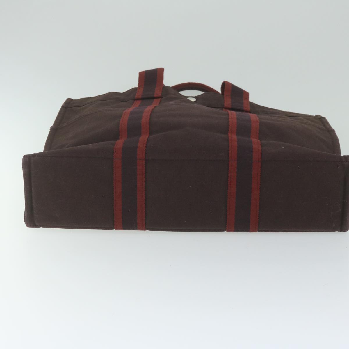 HERMES Fourre Tout MM Tote Bag Canvas Brown Auth ki3946