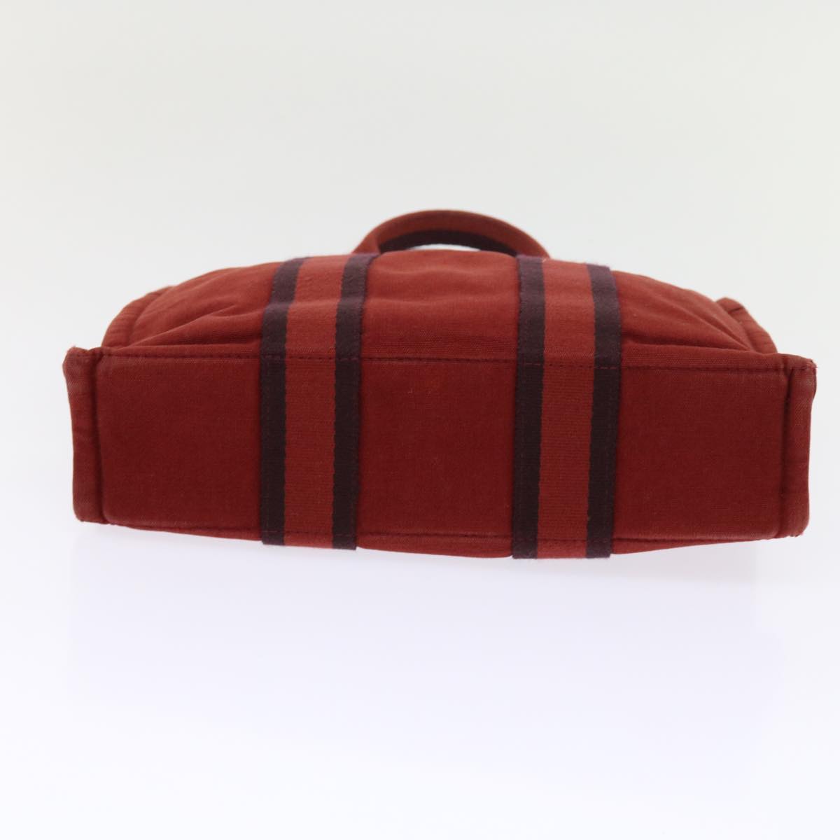 HERMES Fourre Tout PM Hand Bag Canvas Red Auth ki4023