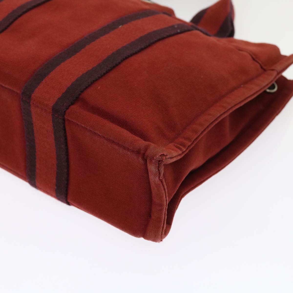 HERMES Fourre Tout PM Hand Bag Canvas Red Auth ki4023