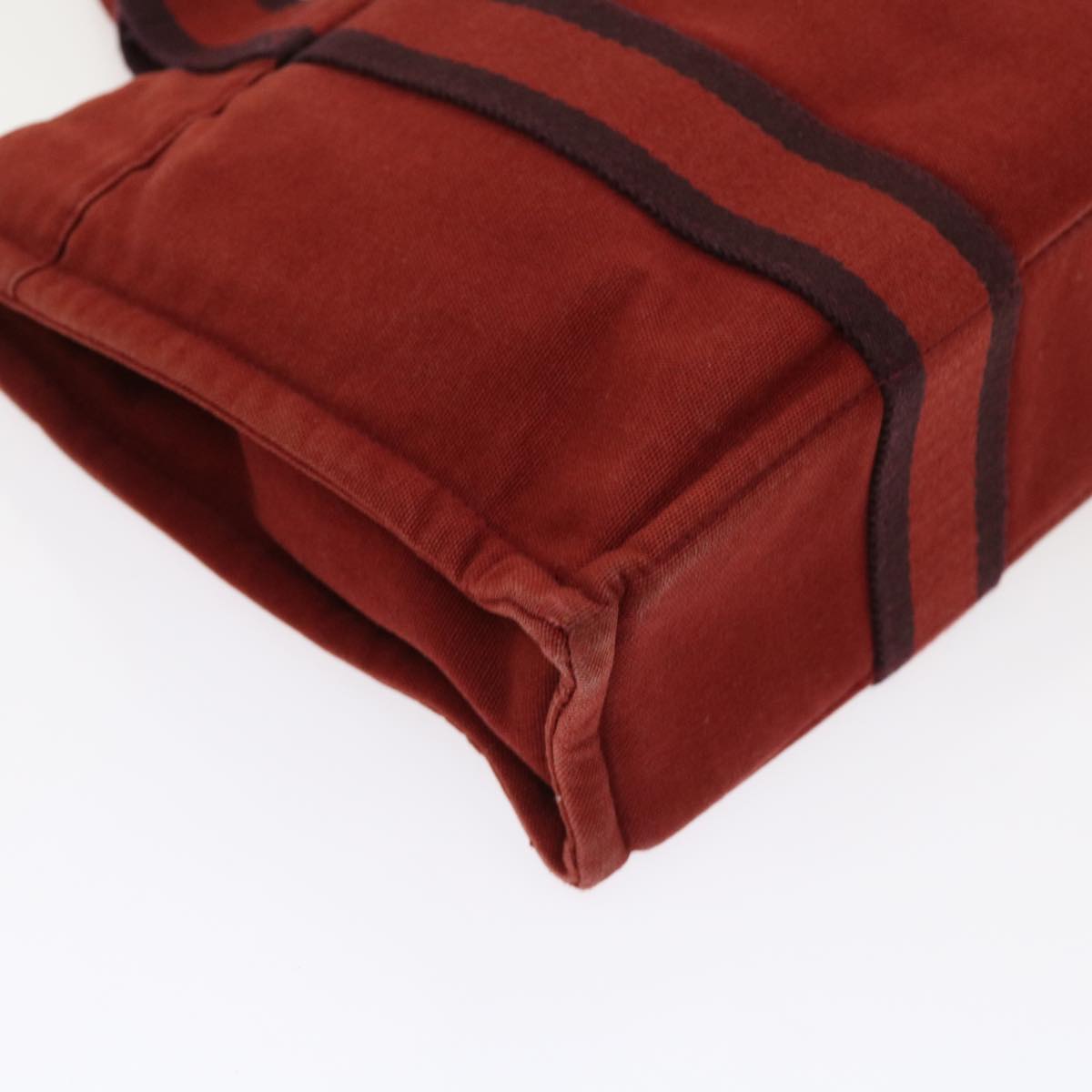 HERMES Fourre Tout PM Hand Bag Canvas Red Auth ki4023