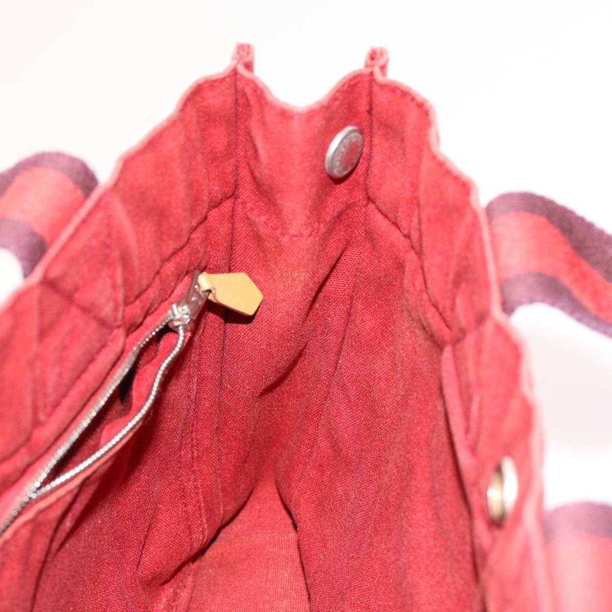 HERMES Fourre Tout PM Hand Bag Canvas Red Auth ki4023
