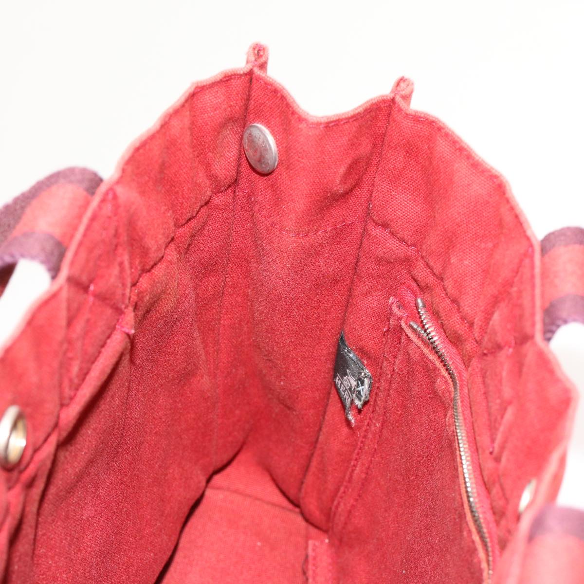 HERMES Fourre Tout PM Hand Bag Canvas Red Auth ki4023