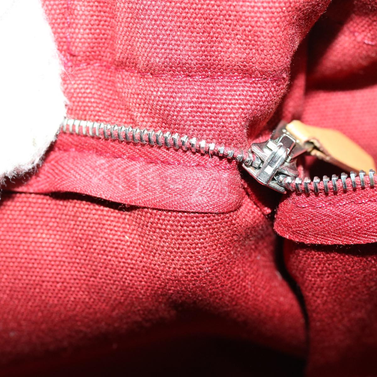 HERMES Fourre Tout PM Hand Bag Canvas Red Auth ki4023