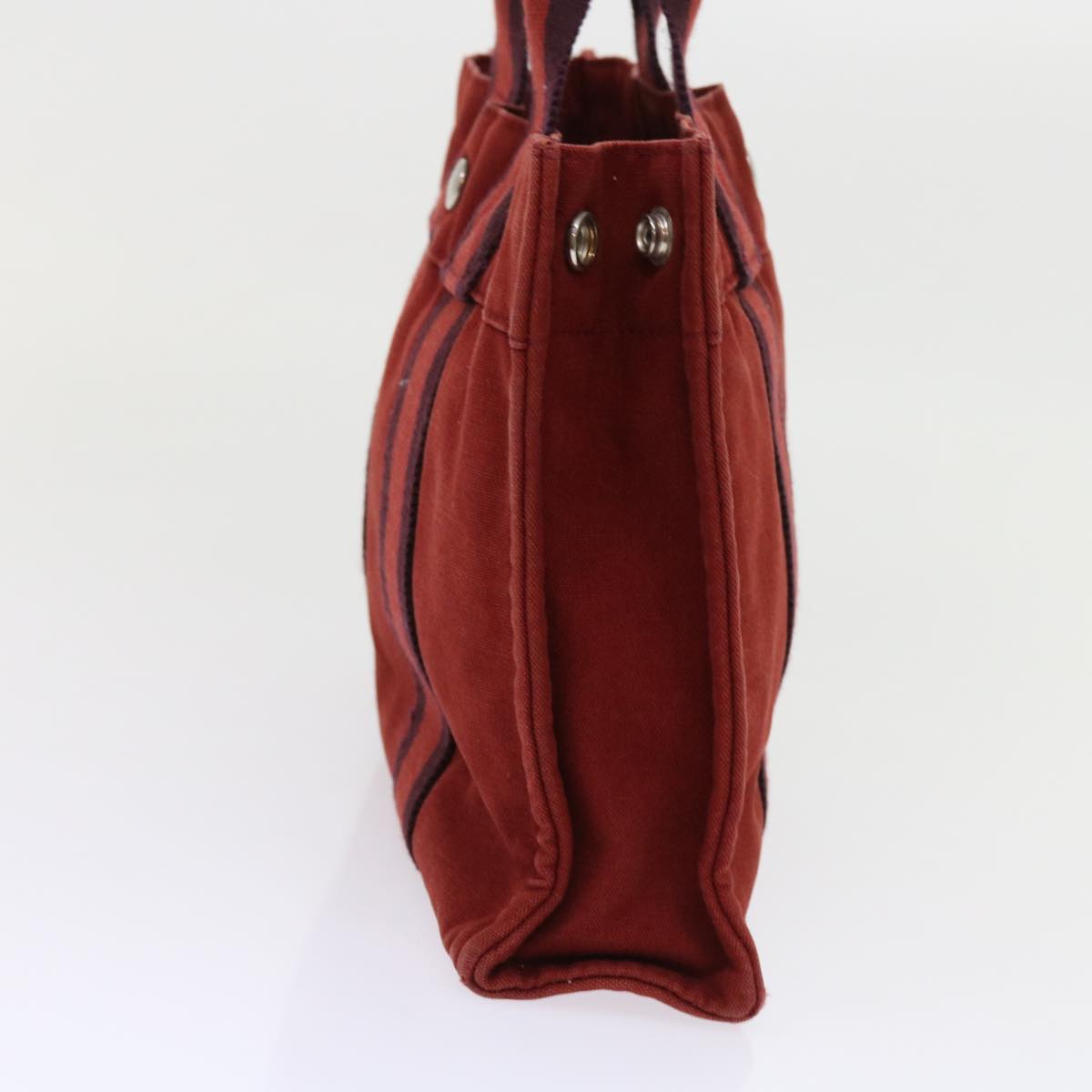 HERMES Fourre Tout PM Hand Bag Canvas Red Auth ki4023