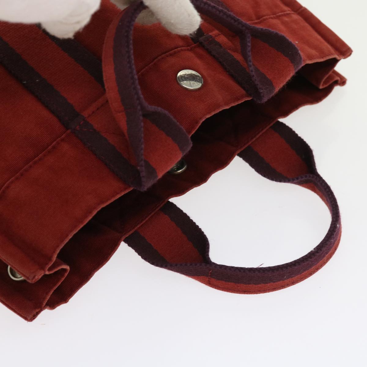 HERMES Fourre Tout PM Hand Bag Canvas Red Auth ki4023