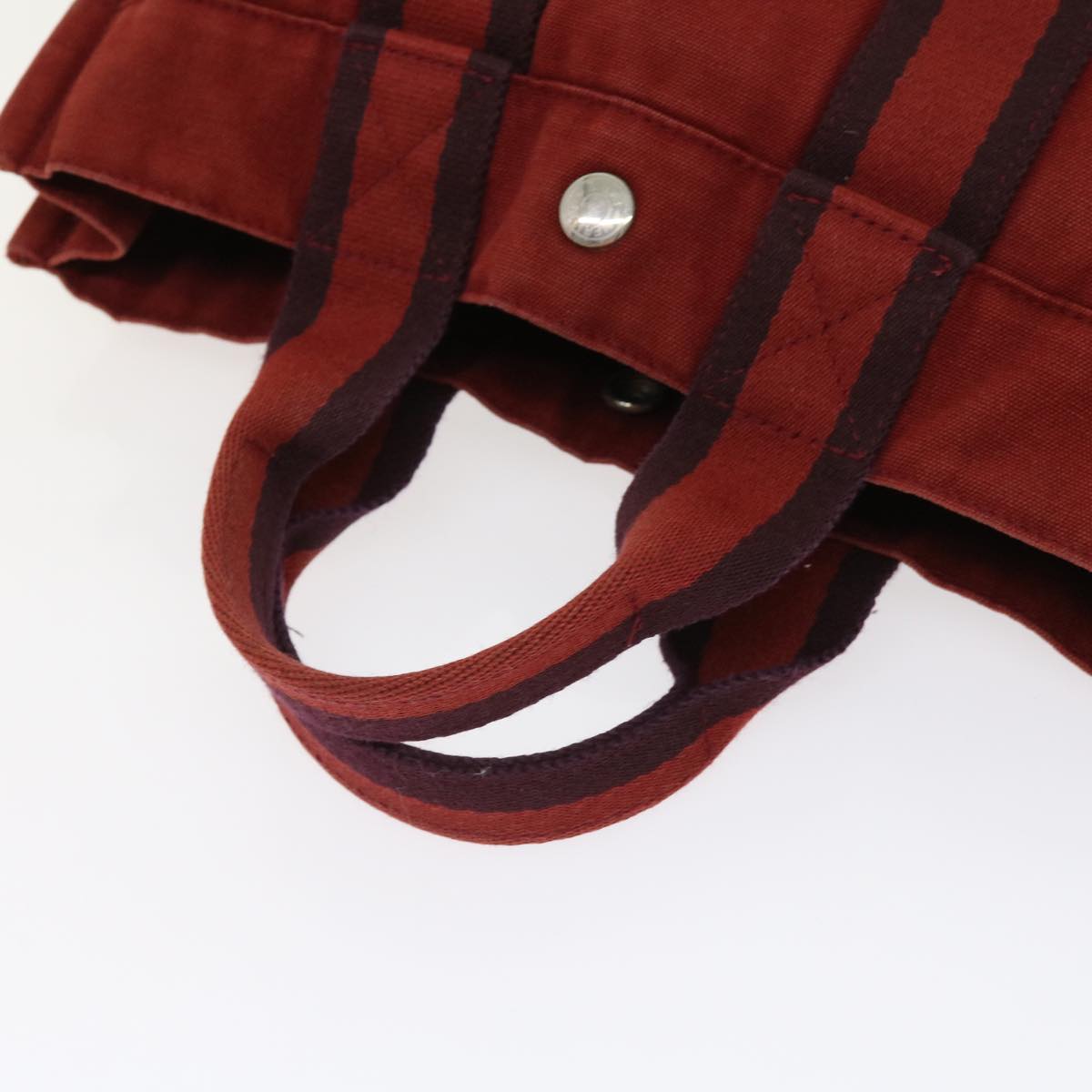 HERMES Fourre Tout PM Hand Bag Canvas Red Auth ki4023