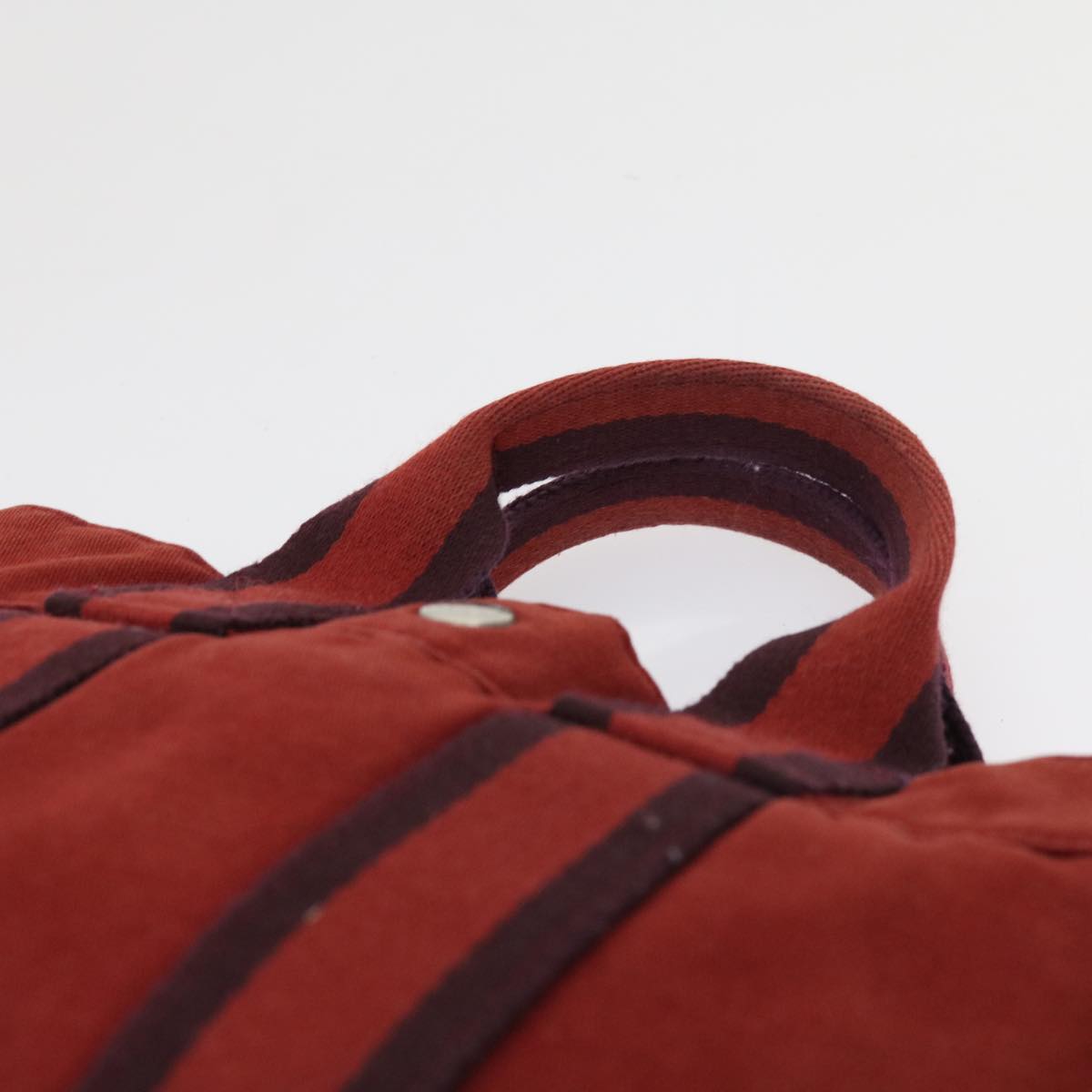 HERMES Fourre Tout PM Hand Bag Canvas Red Auth ki4023