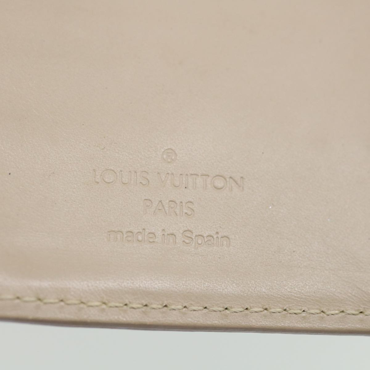 LOUIS VUITTON Vernis Agenda PM Day Planner Cover Beige R21001 LV Auth ki4113