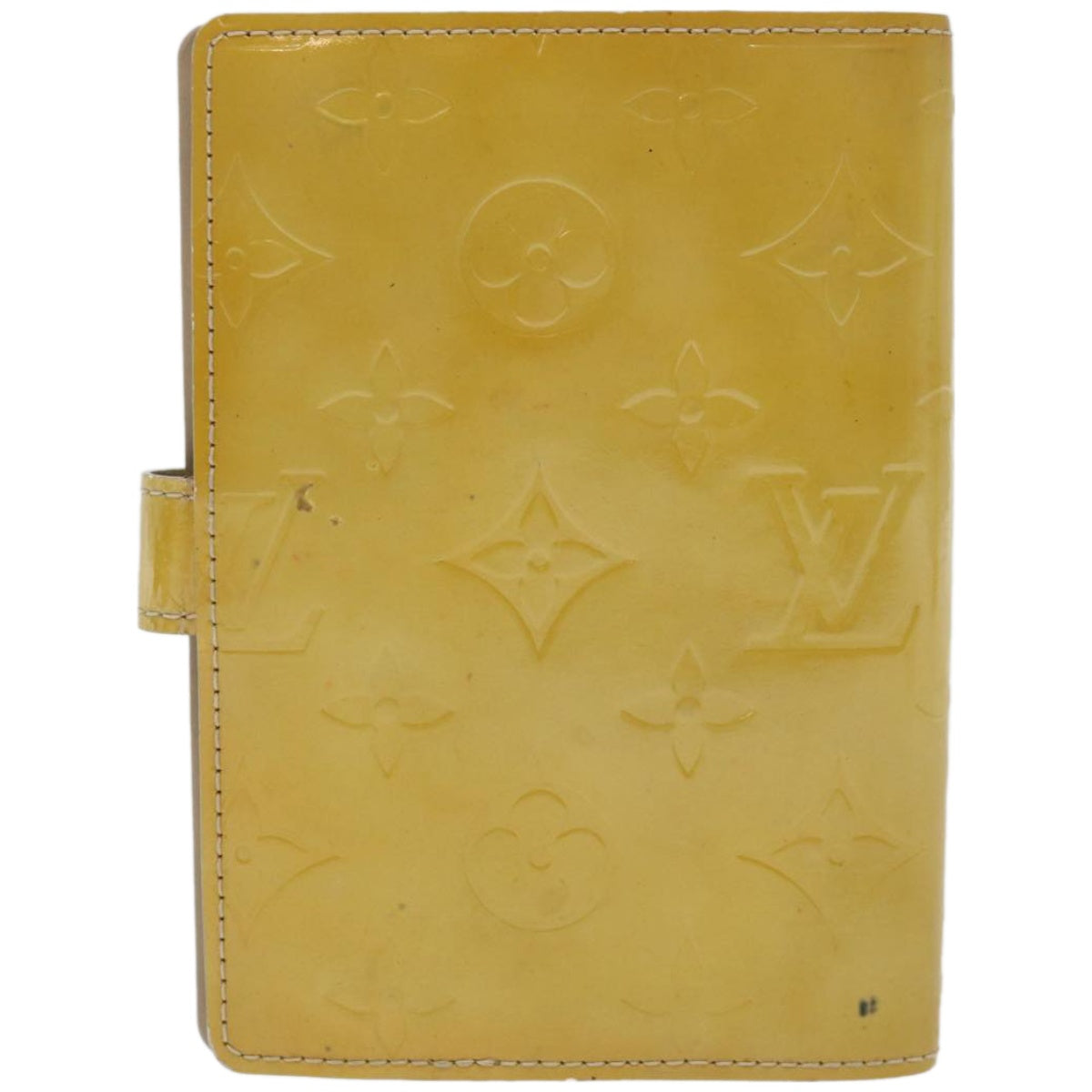 LOUIS VUITTON Vernis Agenda PM Day Planner Cover Beige R21001 LV Auth ki4113