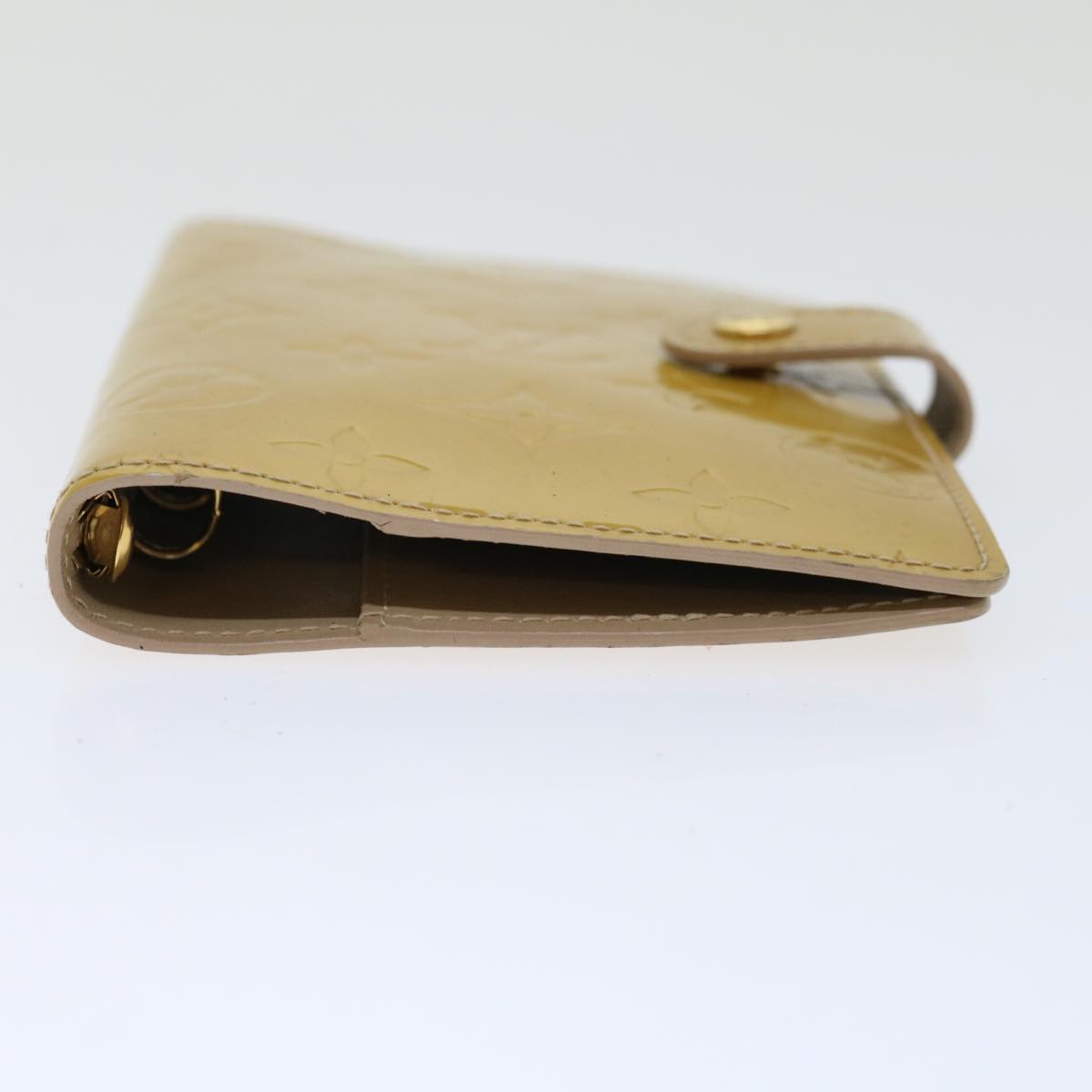 LOUIS VUITTON Vernis Agenda PM Day Planner Cover Beige R21001 LV Auth ki4113