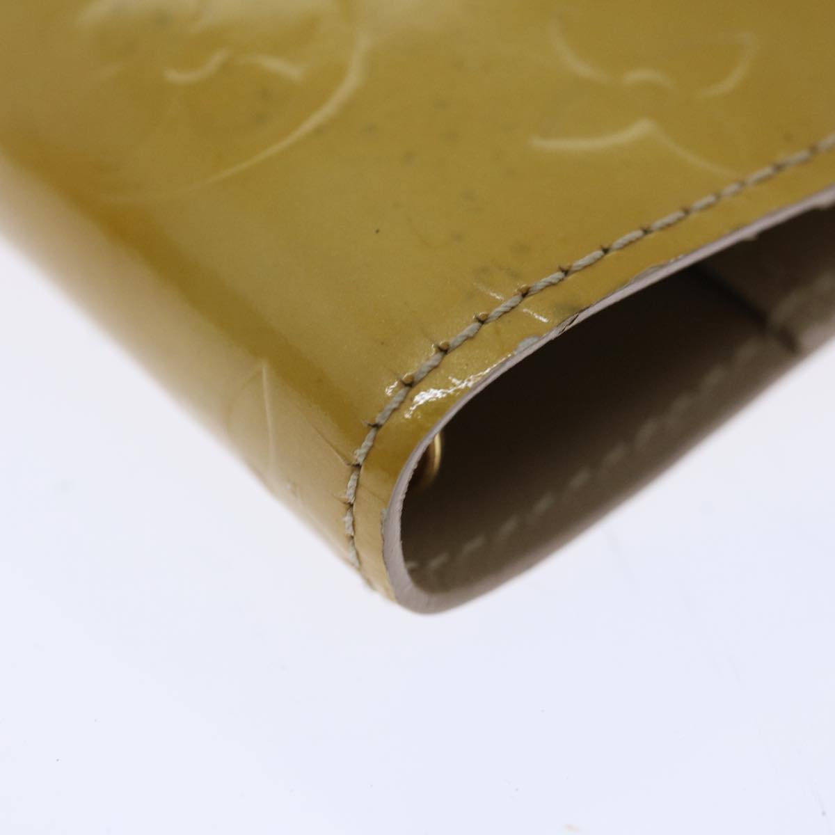 LOUIS VUITTON Vernis Agenda PM Day Planner Cover Beige R21001 LV Auth ki4113