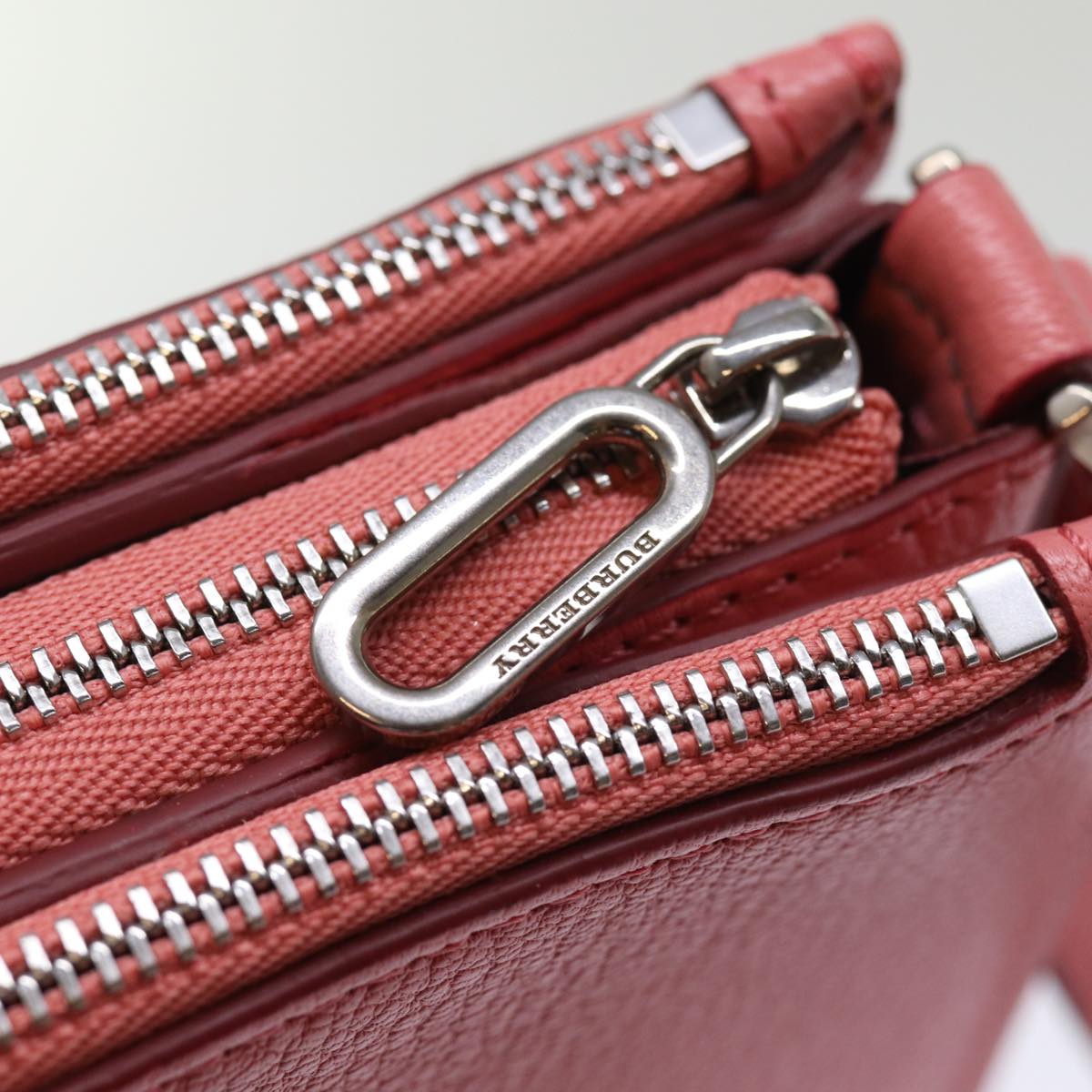 BURBERRY Shoulder Bag Leather Pink Auth ki4506V