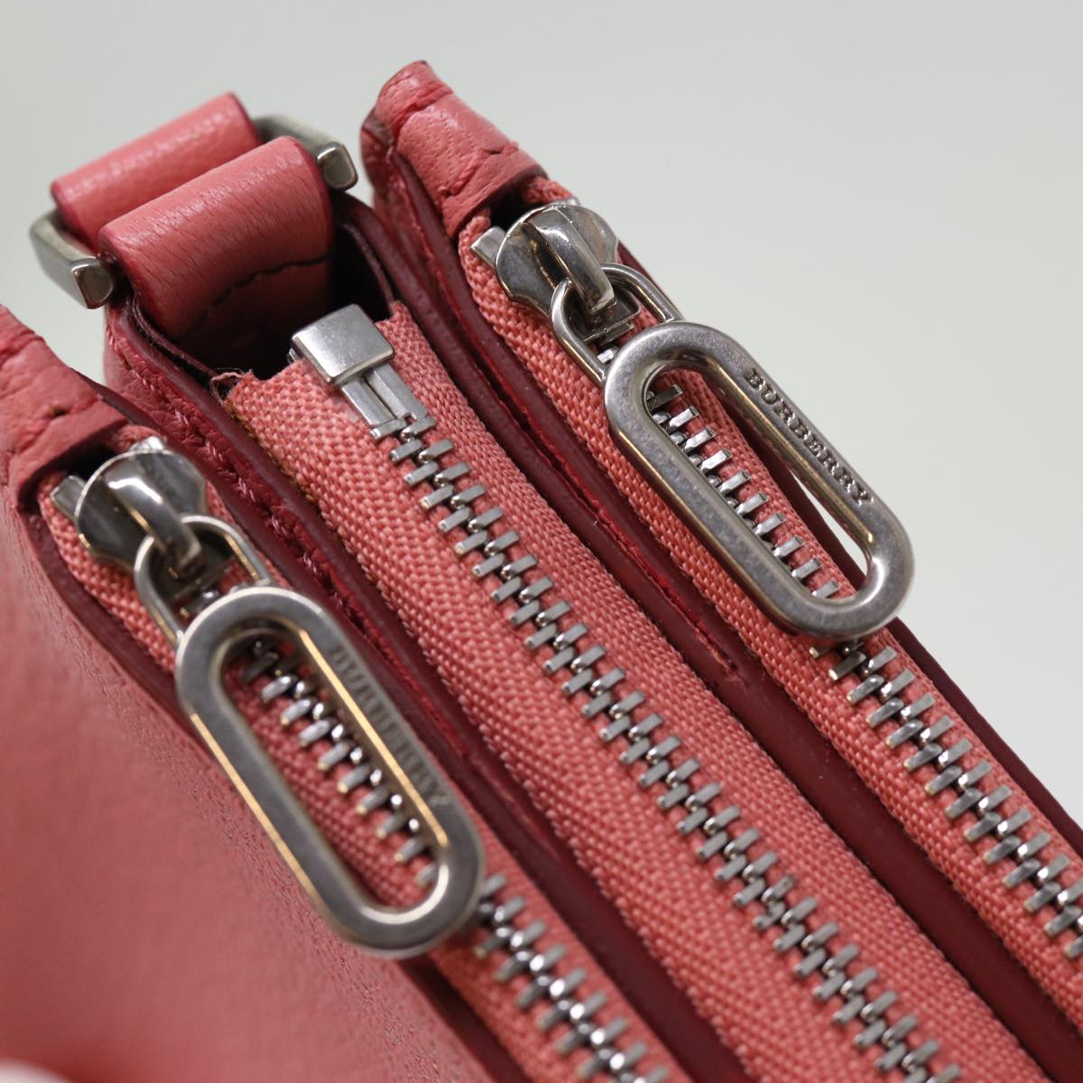 BURBERRY Shoulder Bag Leather Pink Auth ki4506V