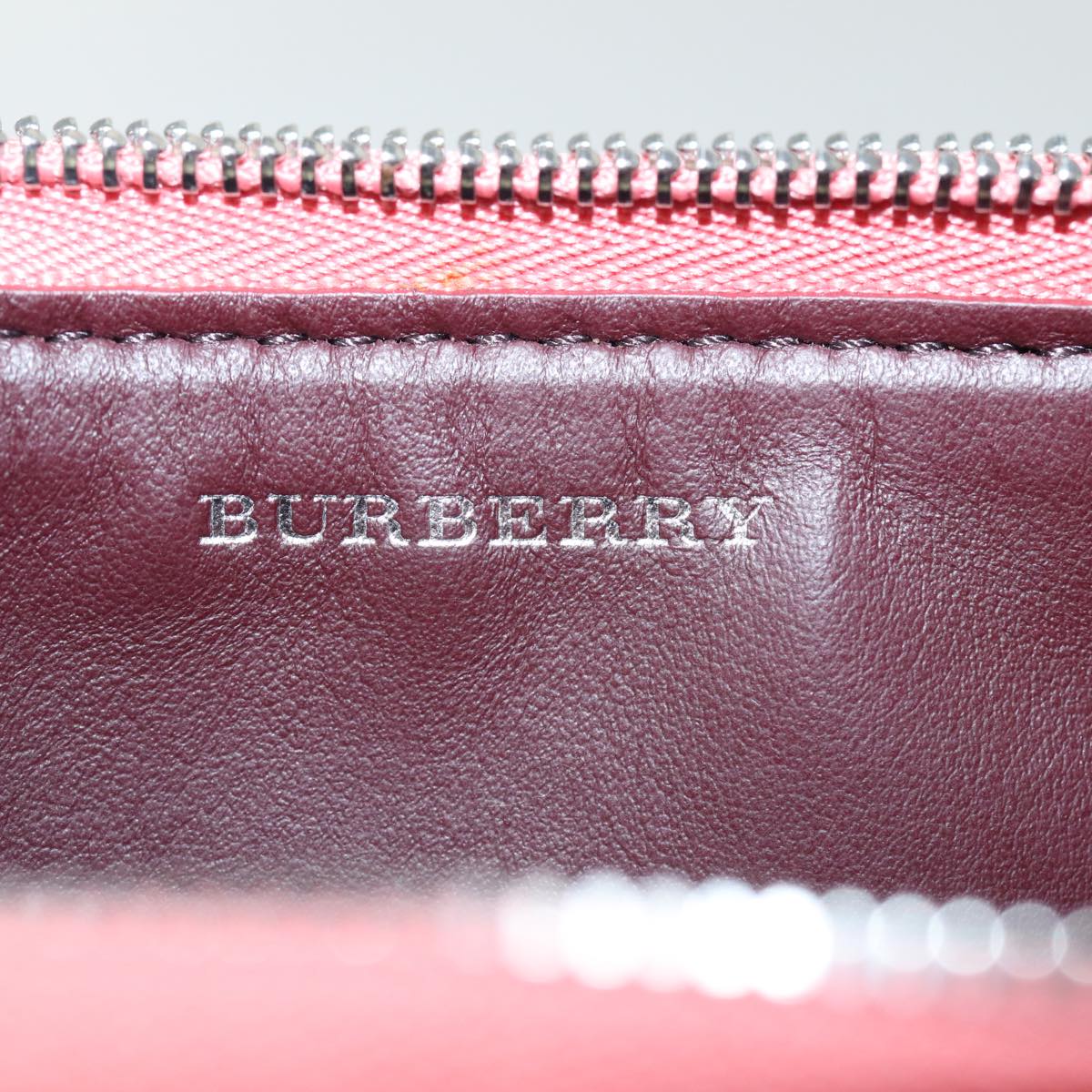 BURBERRY Shoulder Bag Leather Pink Auth ki4506V