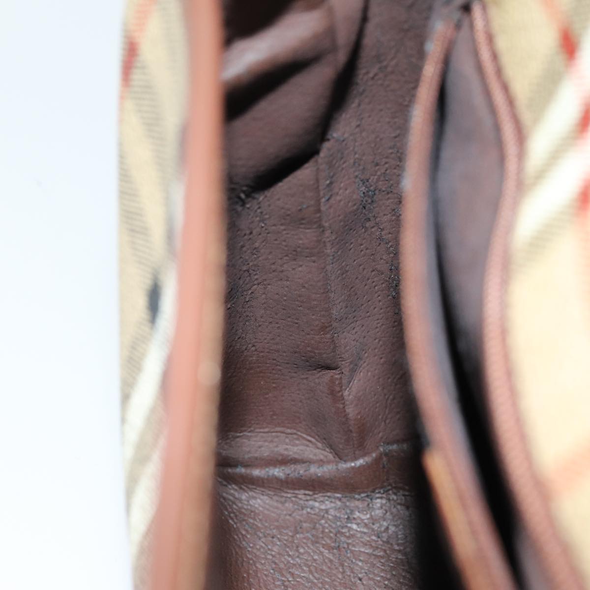 Burberrys Nova Check Shoulder Bag PVC Leather Auth ki4534