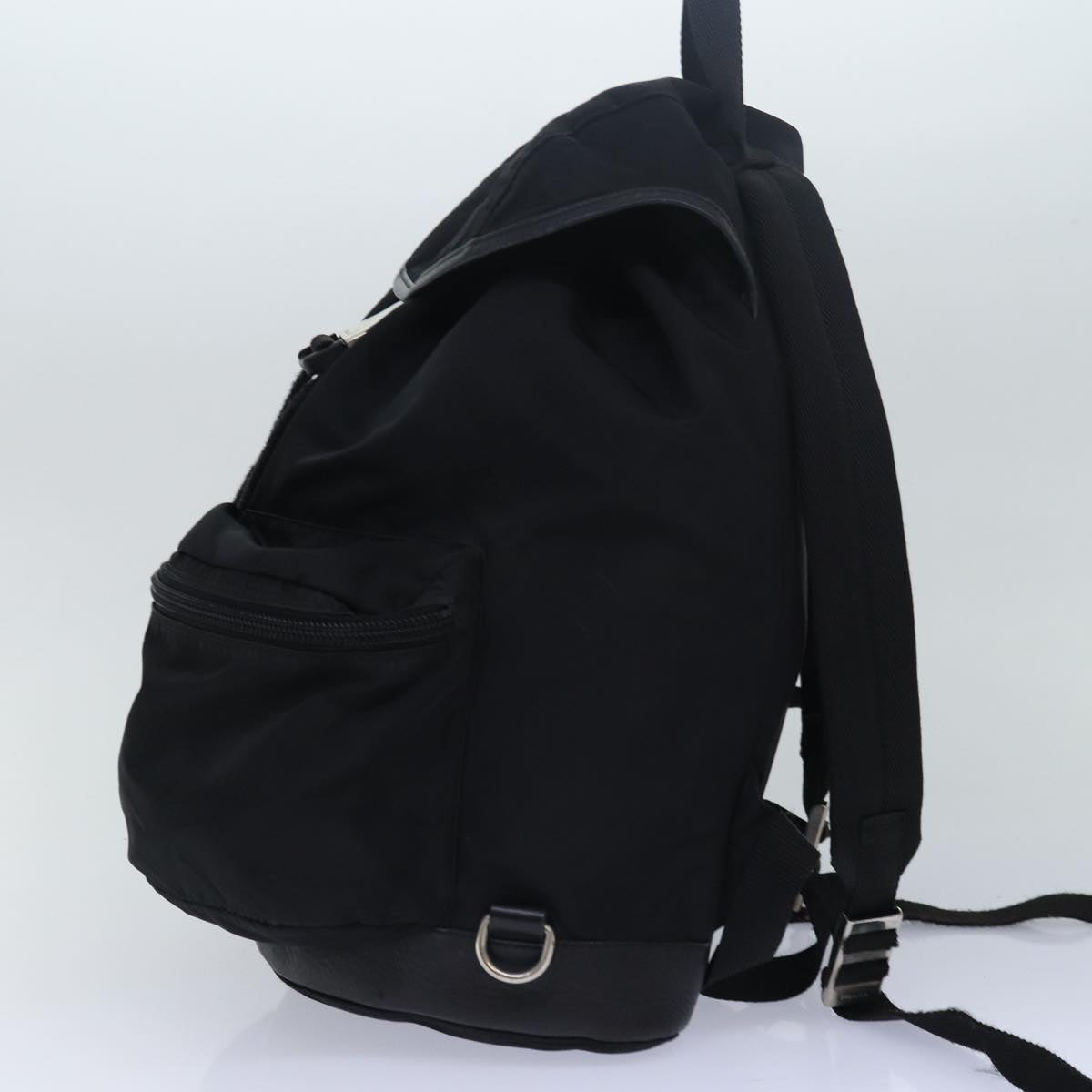 PRADA Backpack Nylon Black Auth ki4596
