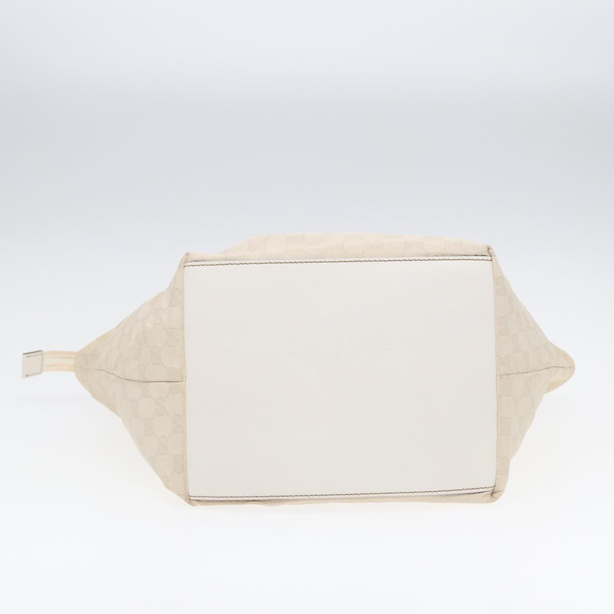 GUCCI GG Supreme Tote Bag White Beige gold 131230 Auth ki4782