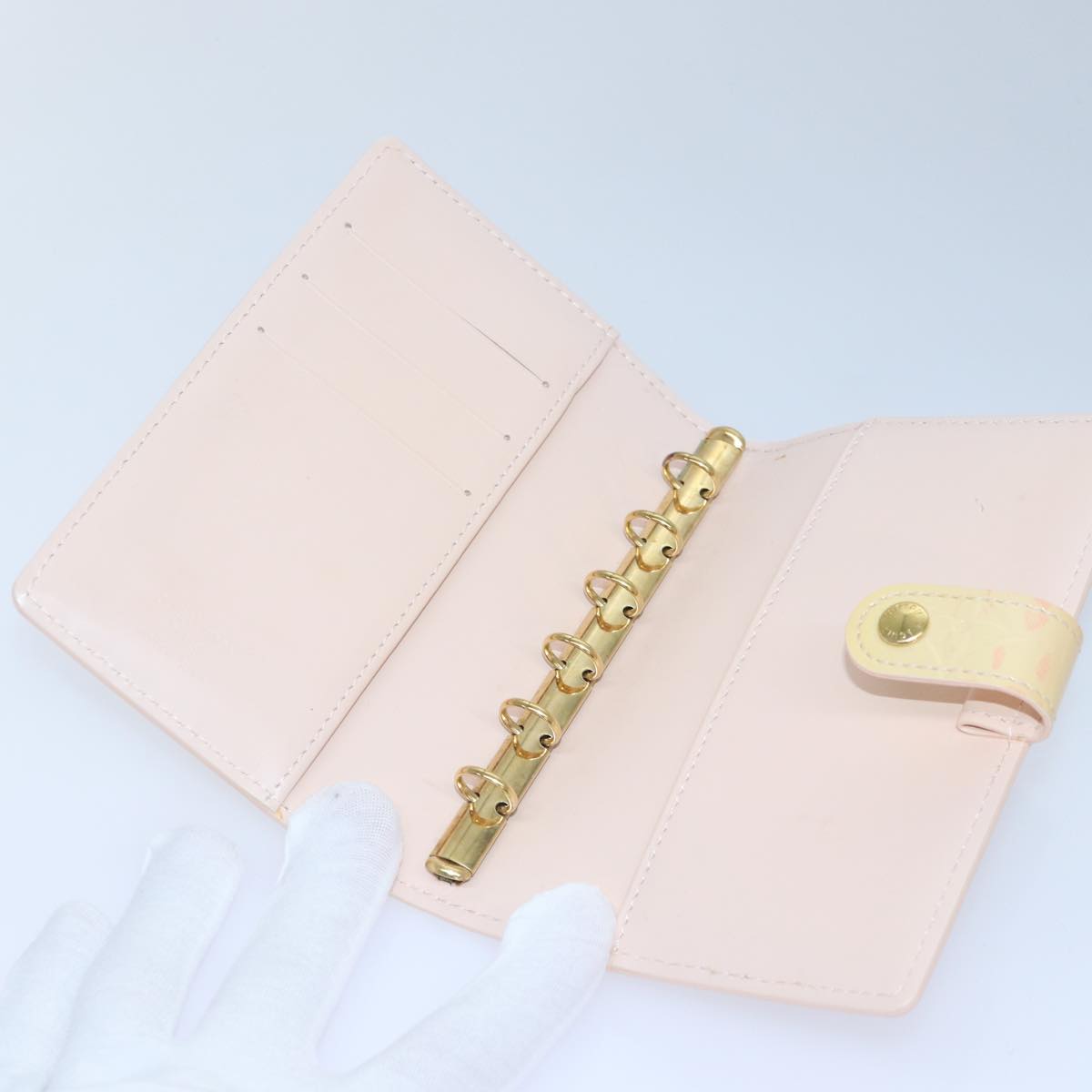 LOUIS VUITTON Vernis Agenda PM Day Planner Cover Pink R21007 LV Auth ki4862