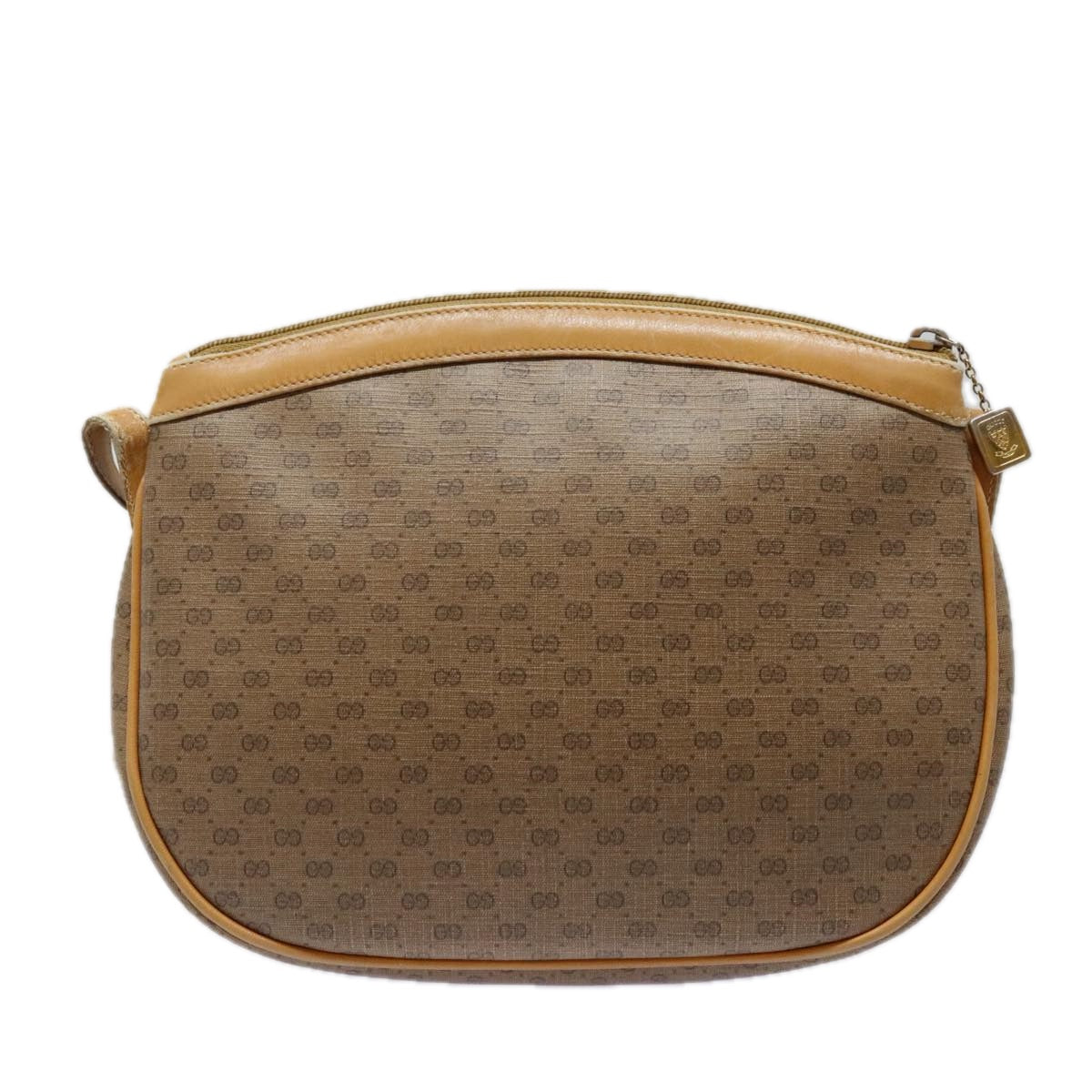 GUCCI Micro GG Supreme Shoulder Bag PVC Beige Gold 007 87 0018 Auth ki4930