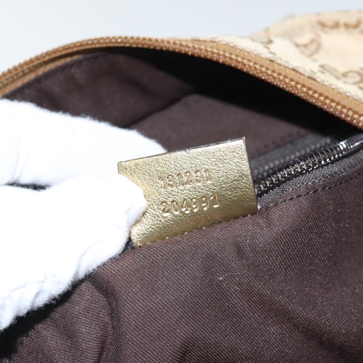 GUCCI GG Canvas Sherry Line Tote Bag Gold Pink Silver 131231 Auth ki5011