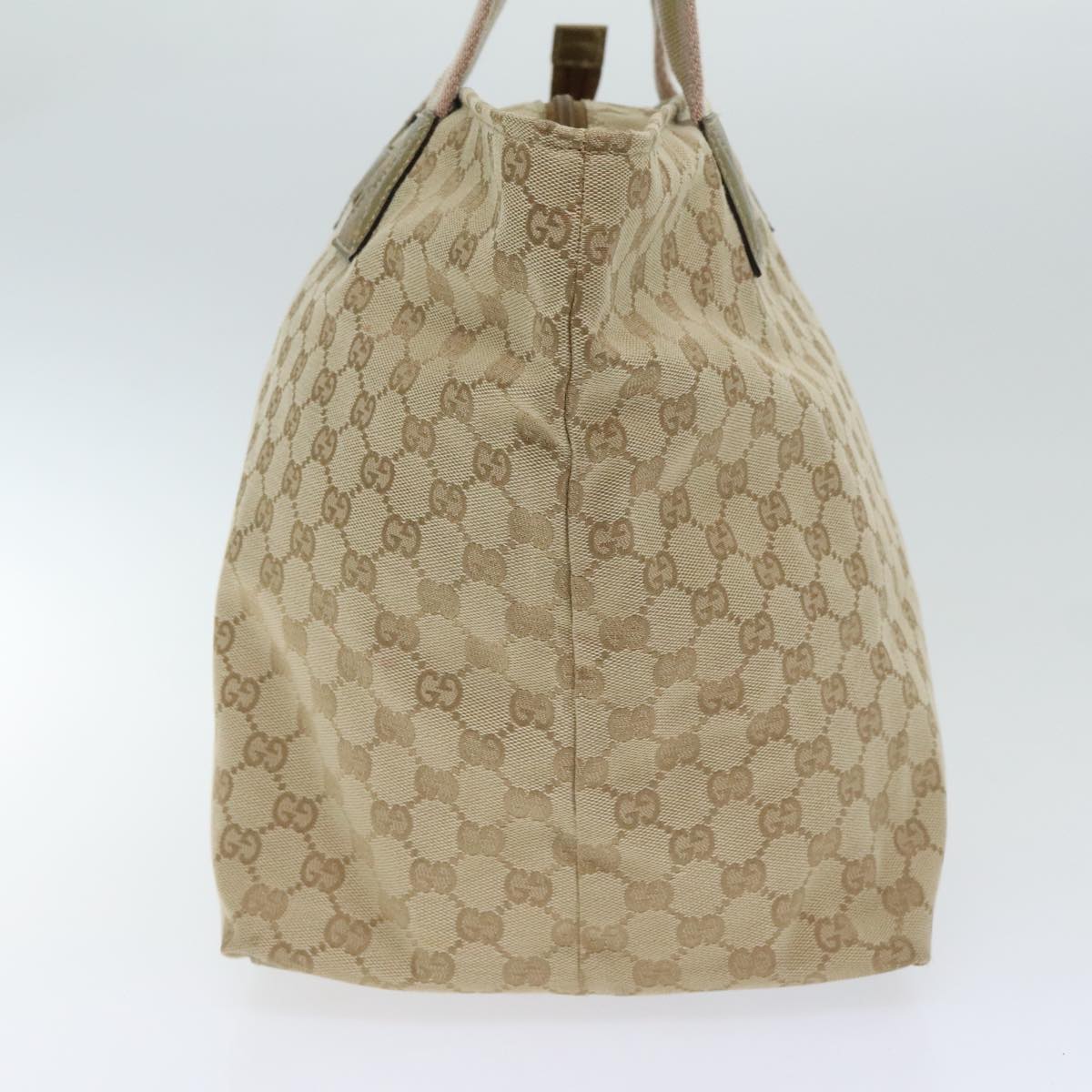 GUCCI GG Canvas Sherry Line Tote Bag Gold Pink Silver 131231 Auth ki5011