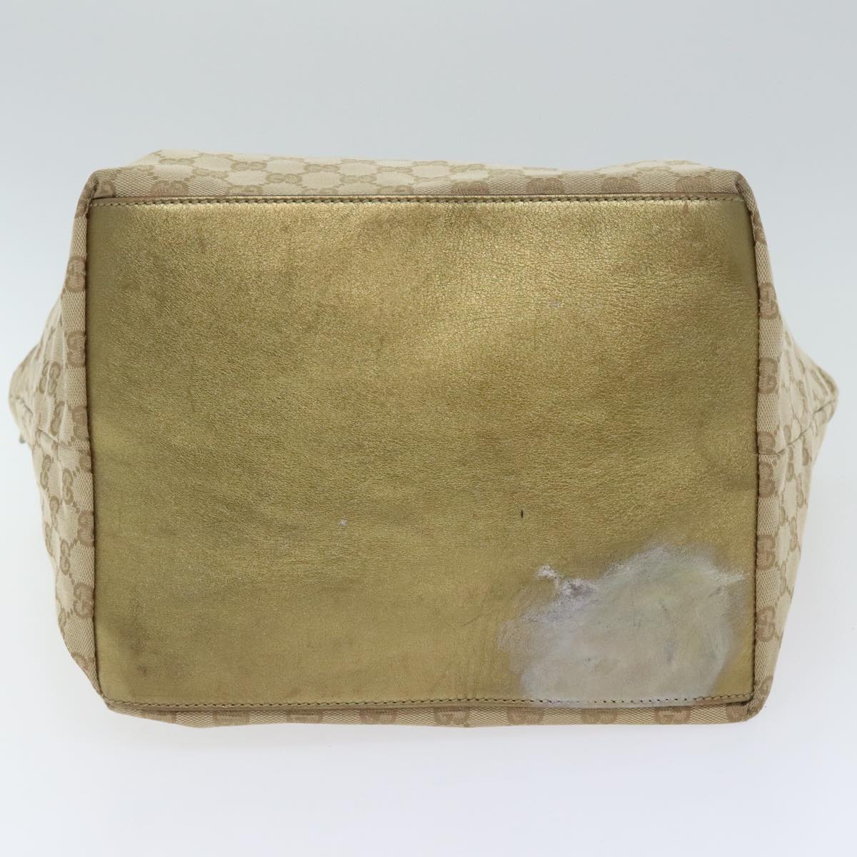 GUCCI GG Canvas Sherry Line Tote Bag Gold Pink Silver 131231 Auth ki5011