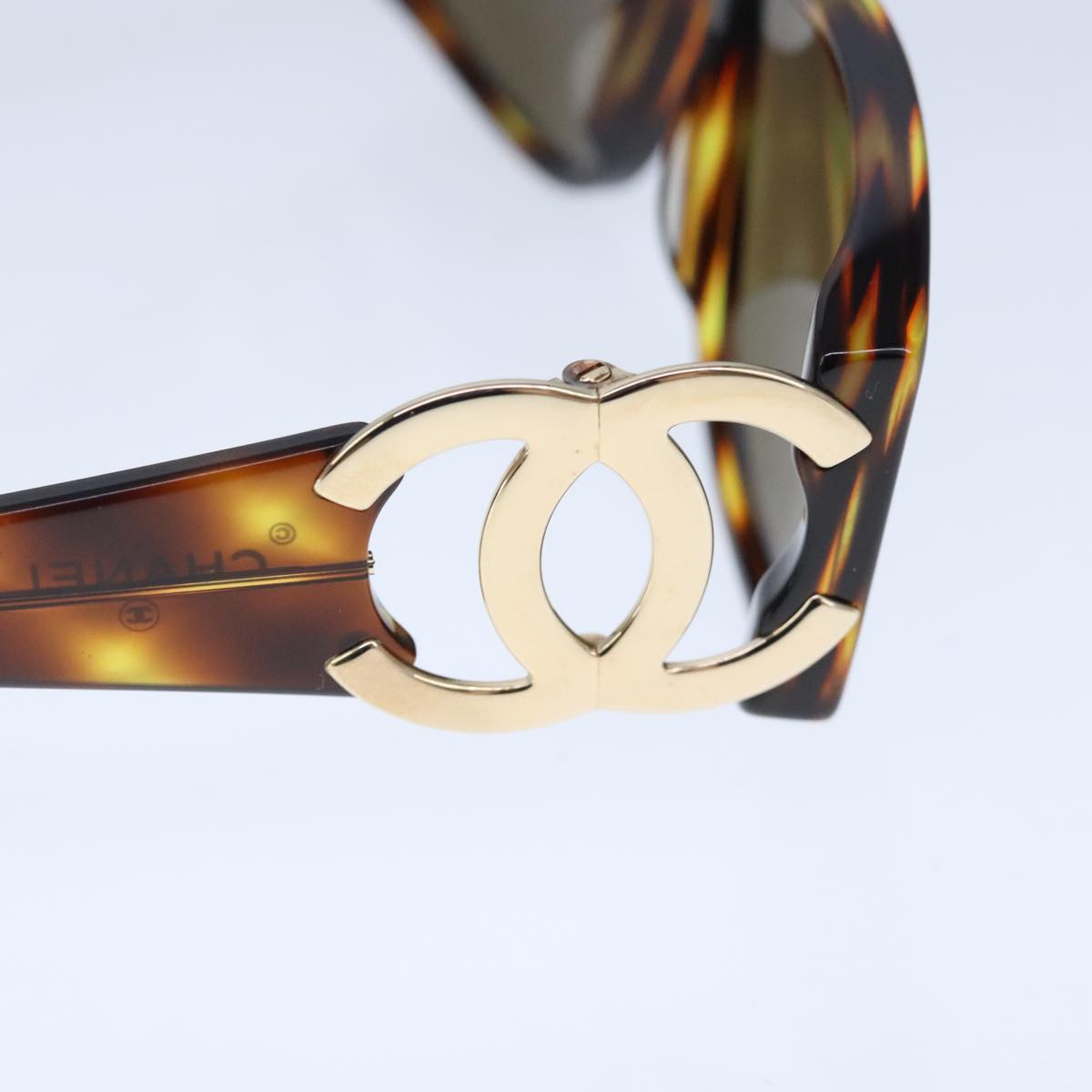 CHANEL Sunglasses plastic Brown CC Auth ki5159V