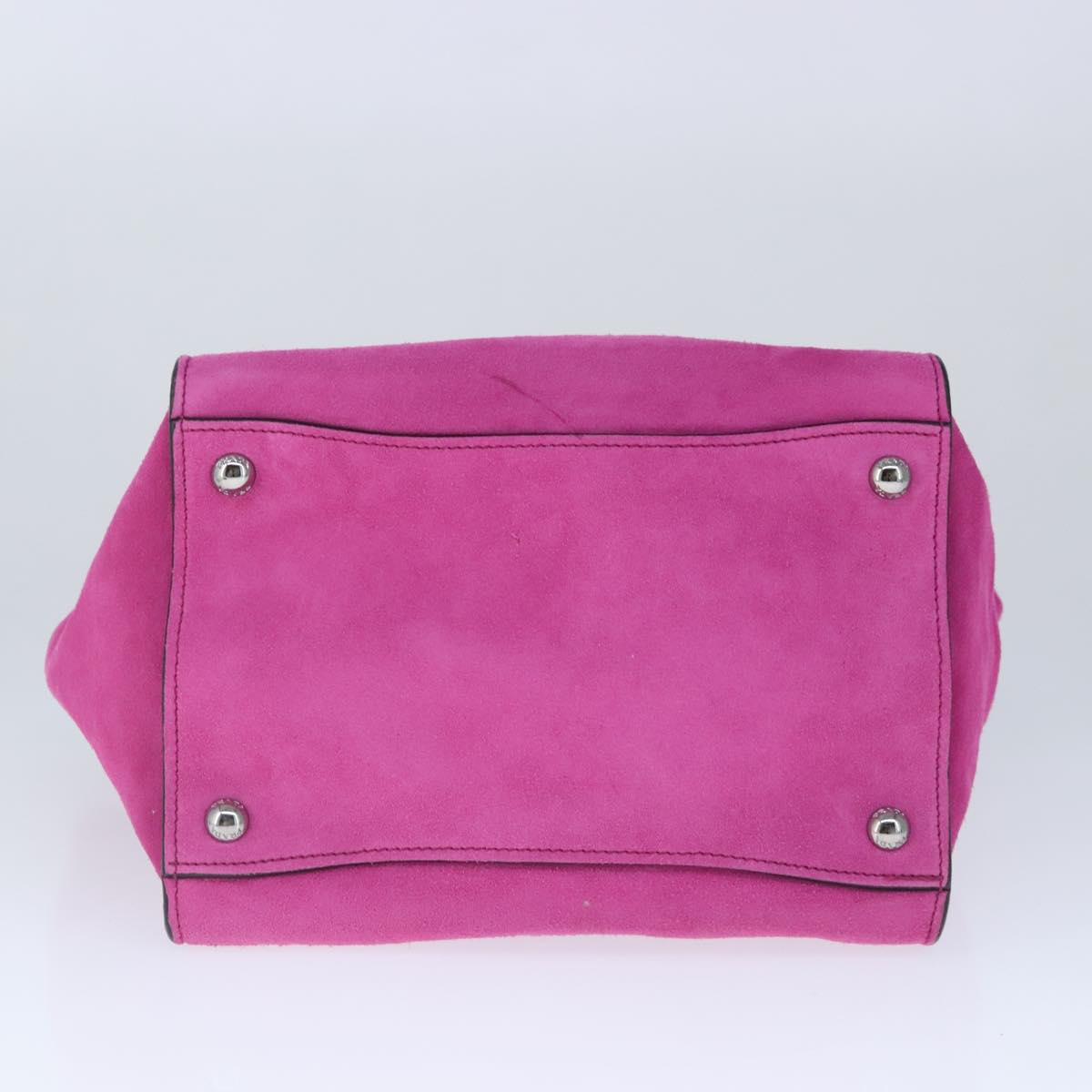 PRADA Hand Bag Suede 2way Pink Silver Auth ki5171V