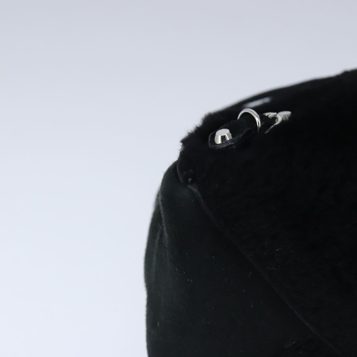 BALENCIAGA Hand Bag Suede 2way Black Silver 305572 Auth ki5224V
