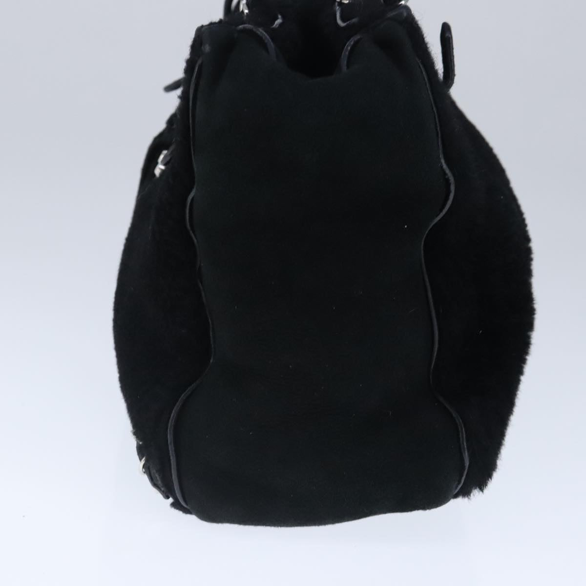 BALENCIAGA Hand Bag Suede 2way Black Silver 305572 Auth ki5224V