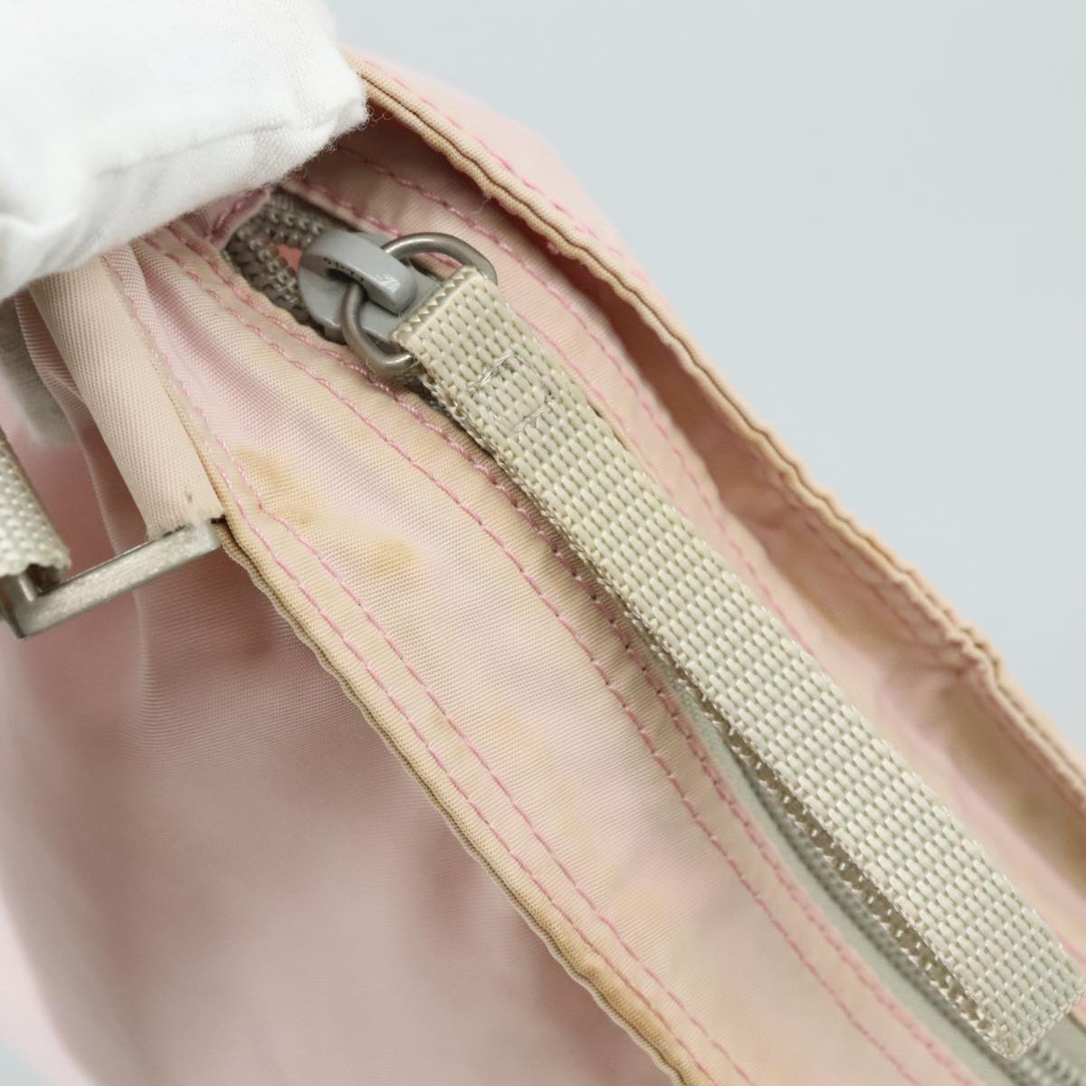 PRADA Shoulder Bag Nylon Pink Silver Auth ki5274