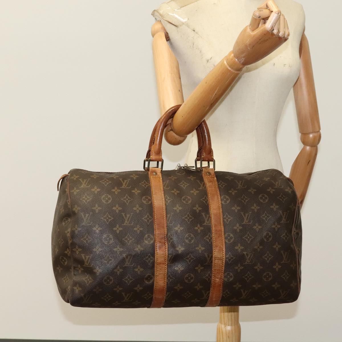 LOUIS VUITTON Monogram Keepall 45 Boston Bag M41428 LV Auth ki5283