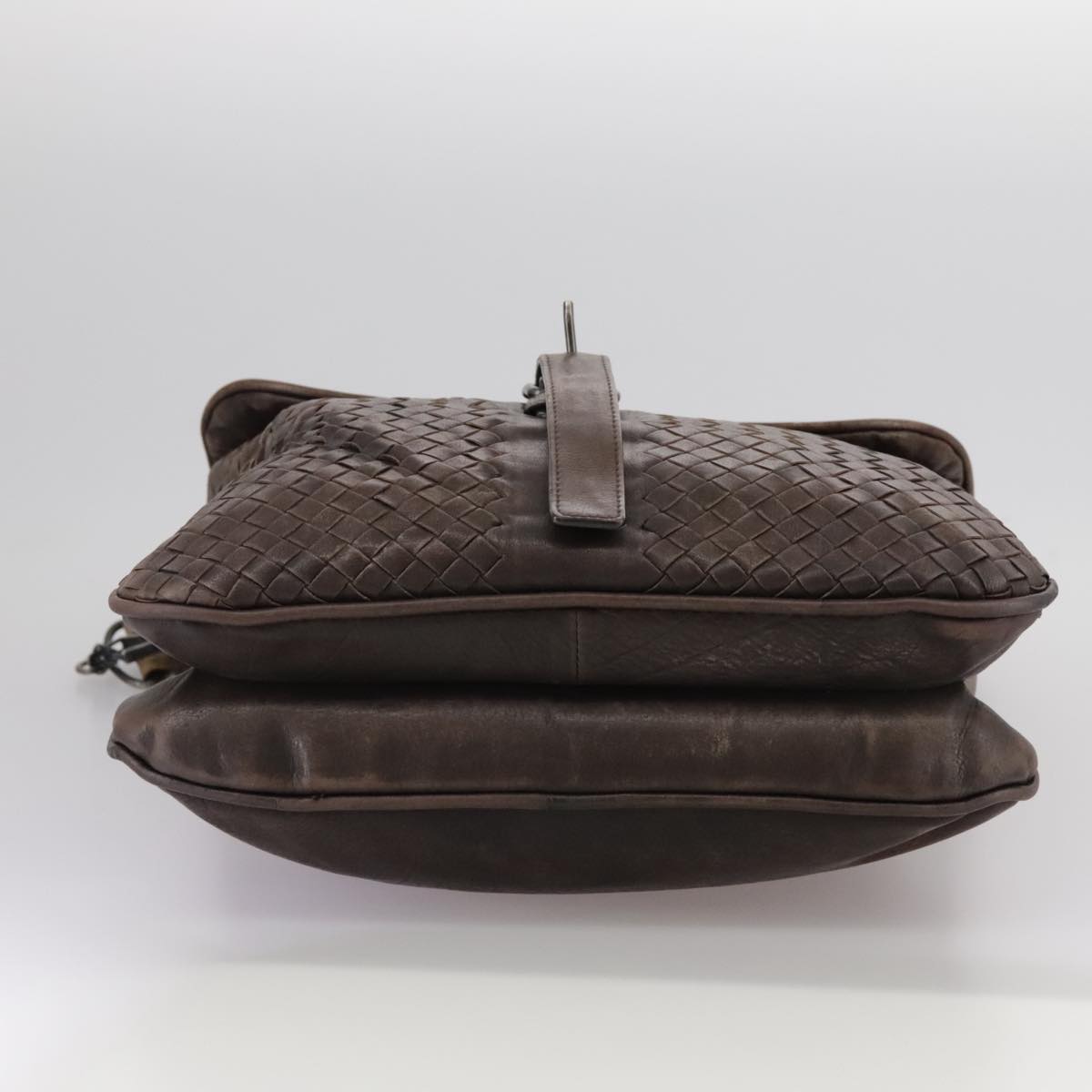 BOTTEGA VENETA INTRECCIATO Shoulder Bag Leather Brown Auth ki5284