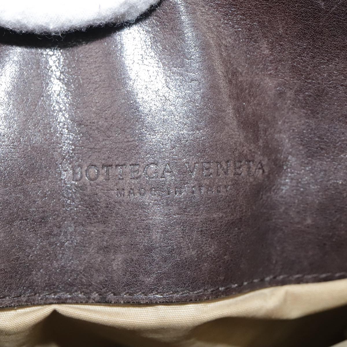 BOTTEGA VENETA INTRECCIATO Shoulder Bag Leather Brown Auth ki5284
