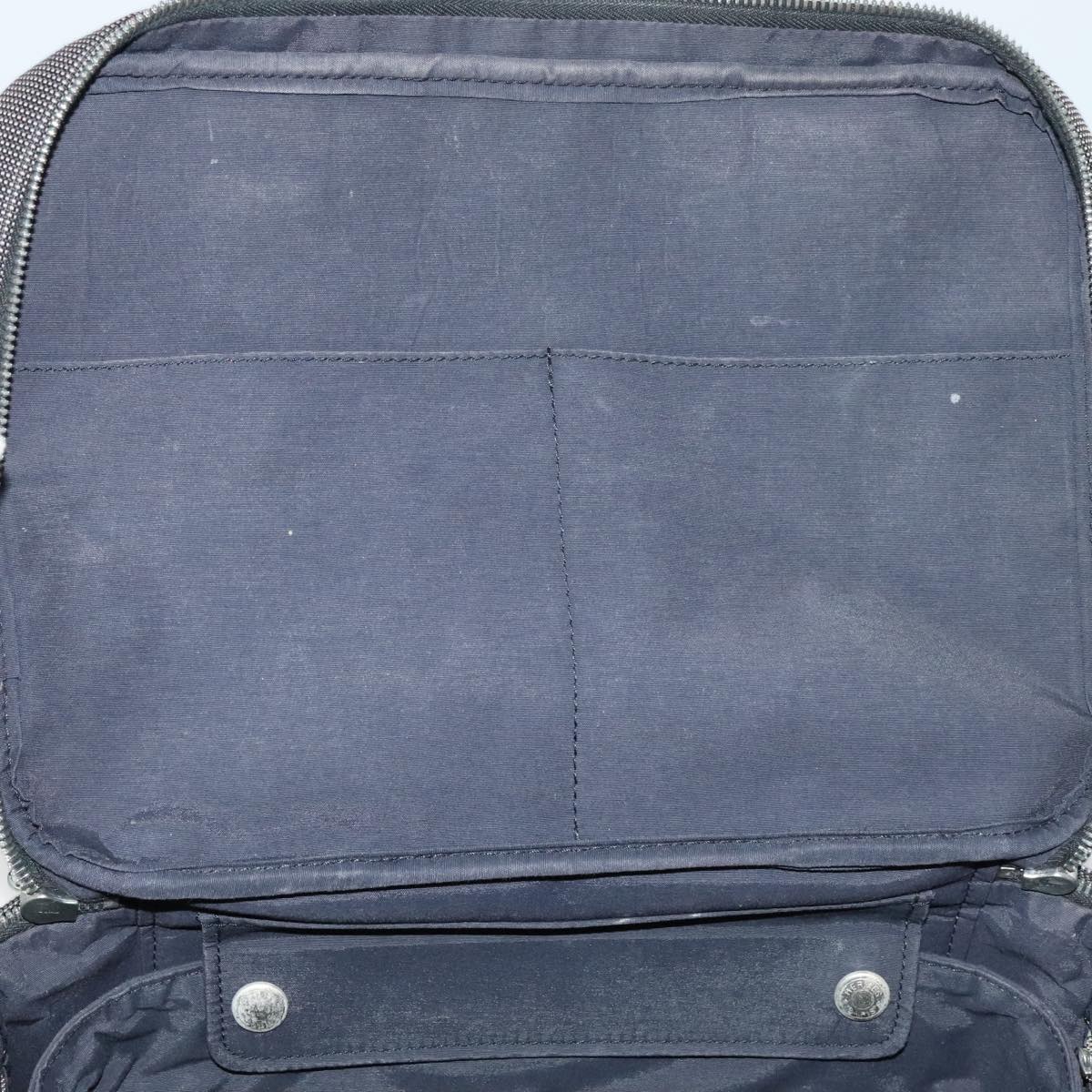 HERMES Vanity Her Line Cosmetic Pouch Canvas Gray Auth ki5324