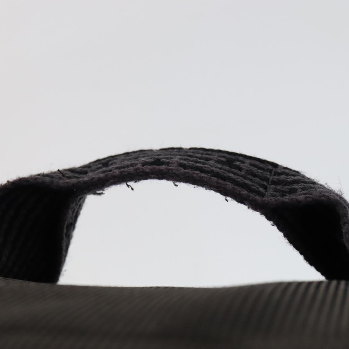 HERMES Vanity Her Line Cosmetic Pouch Canvas Gray Auth ki5324