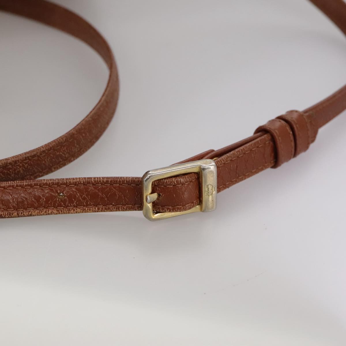 MCM Vicetos Logogram Shoulder Bag PVC Leather Brown Auth ki5337