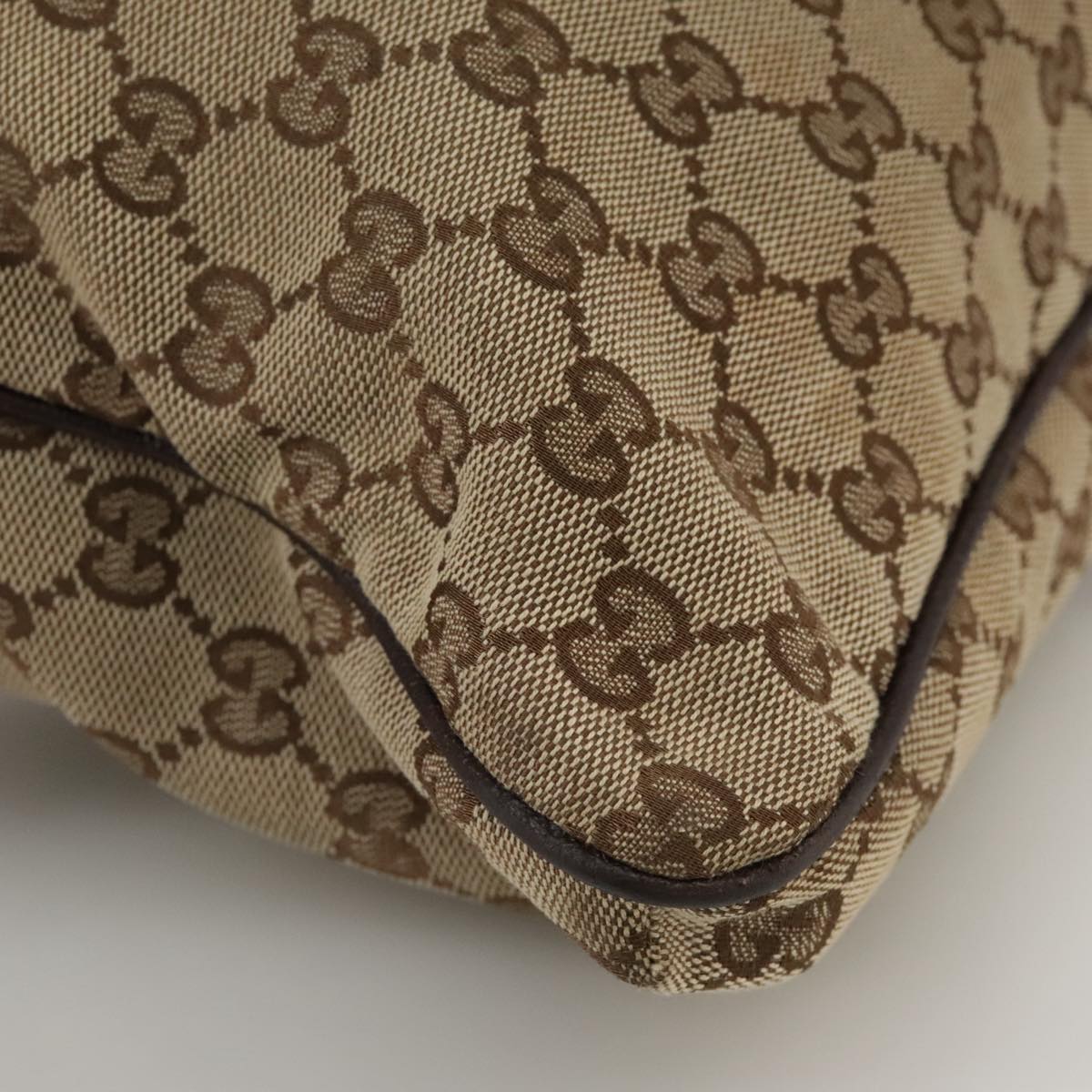 GUCCI GG Canvas Web Sherry Line Shoulder Bag Beige Red Green 169937 Auth ki5345