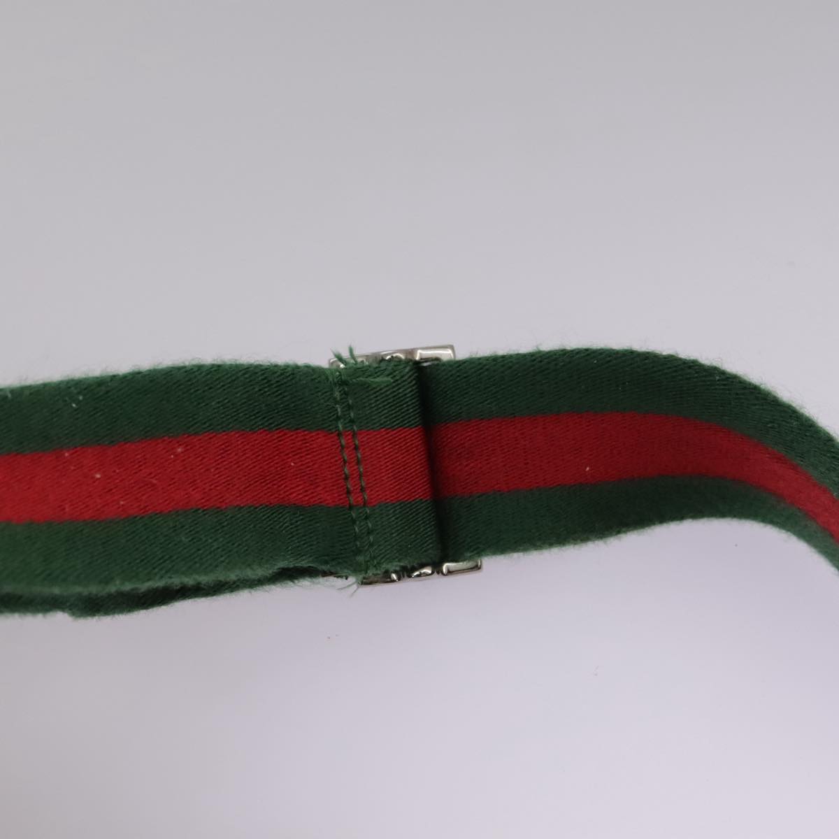 GUCCI GG Canvas Web Sherry Line Shoulder Bag Beige Red Green 169937 Auth ki5345
