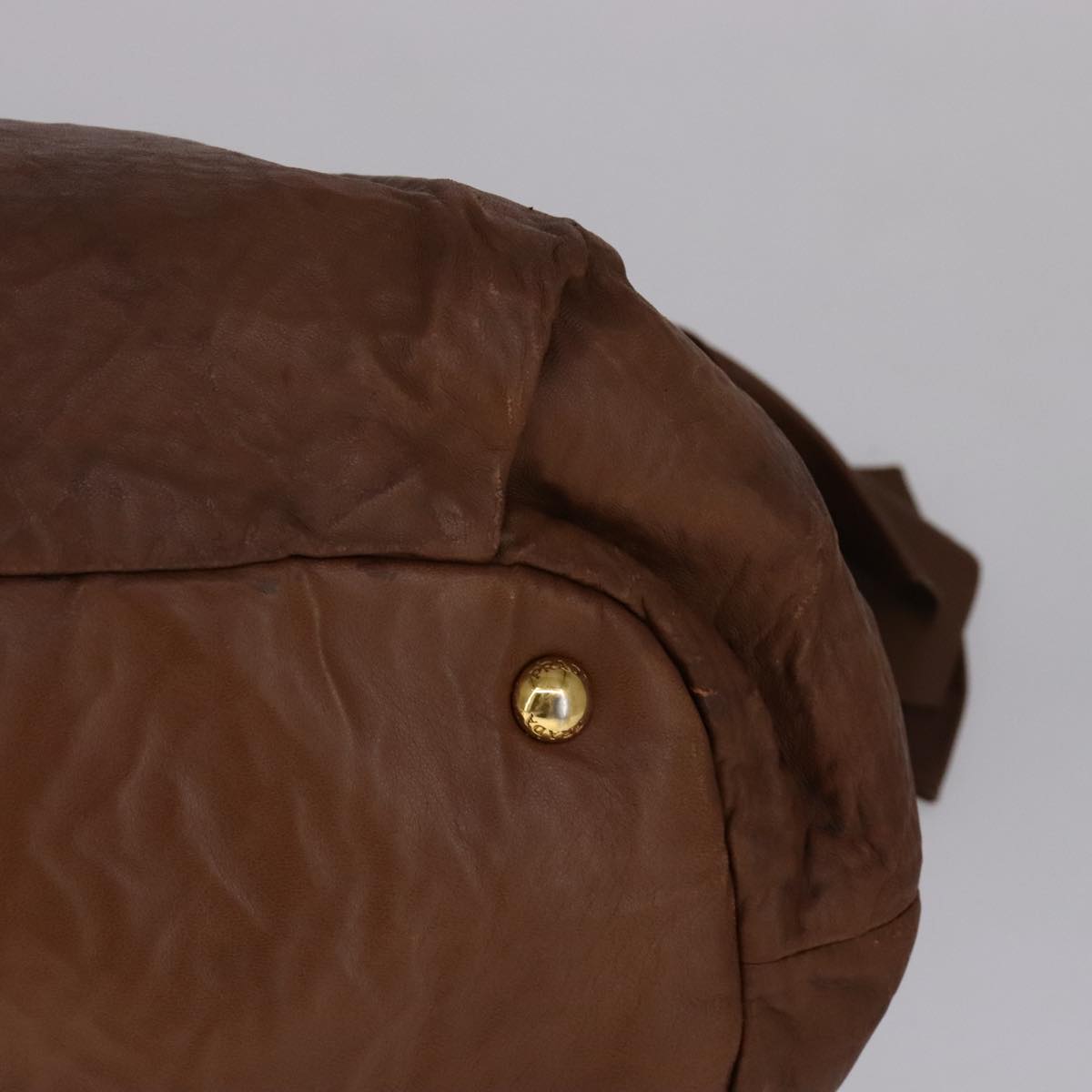 PRADA Tote Bag Leather 2way Brown Auth ki5372