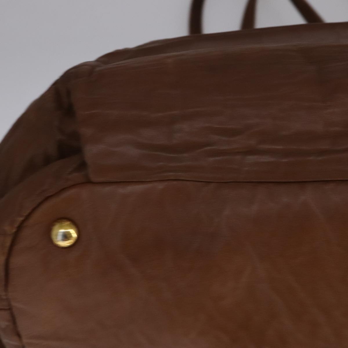 PRADA Tote Bag Leather 2way Brown Auth ki5372