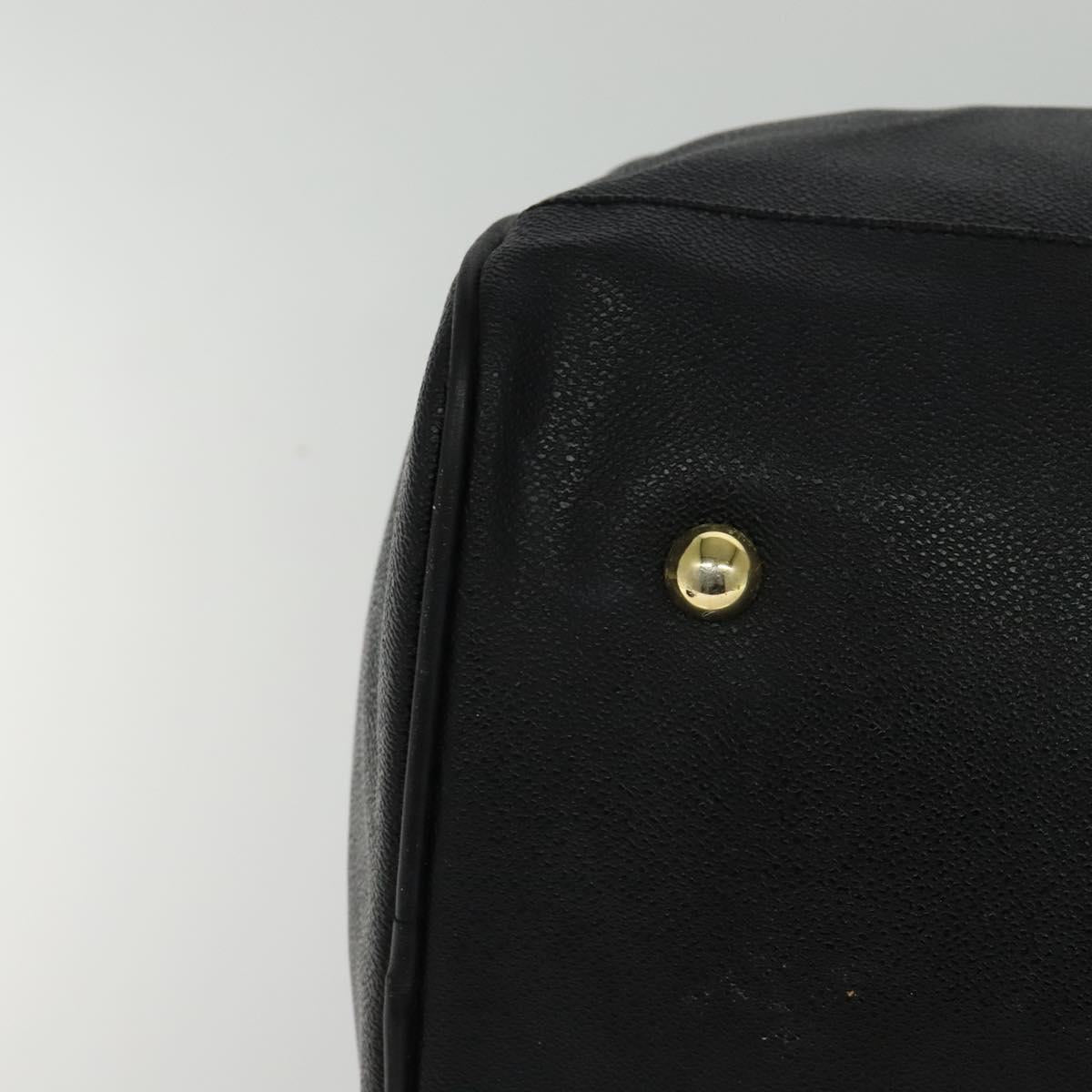 VERSACE Sunface Boston Bag Leather 2way Black Gold Auth ki5390V