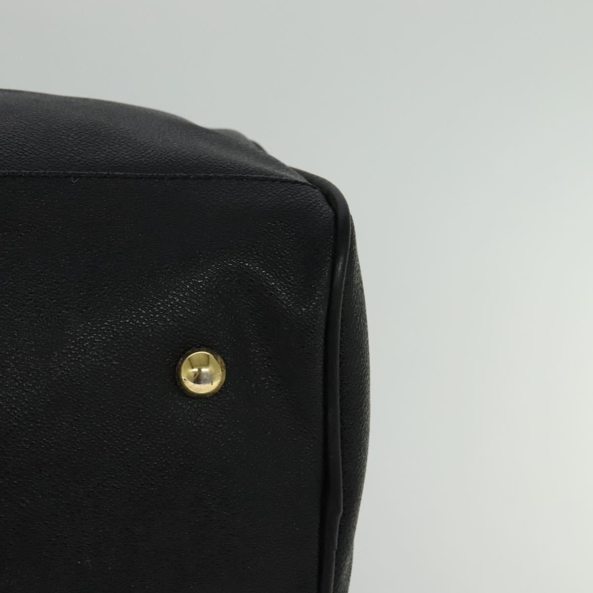 VERSACE Sunface Boston Bag Leather 2way Black Gold Auth ki5390V