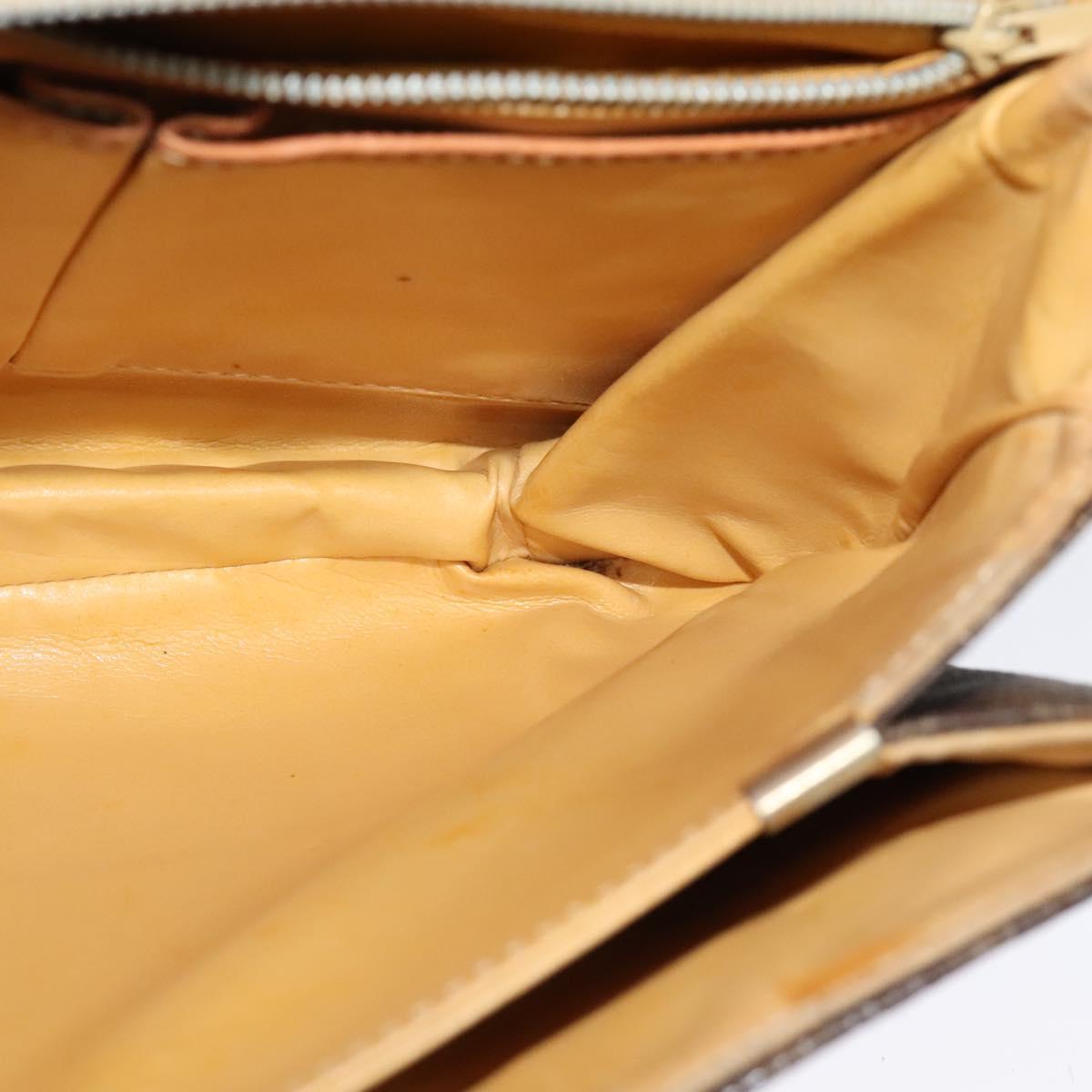 CELINE Macadam Canvas Shoulder Bag PVC Leather Brown Auth ki5395