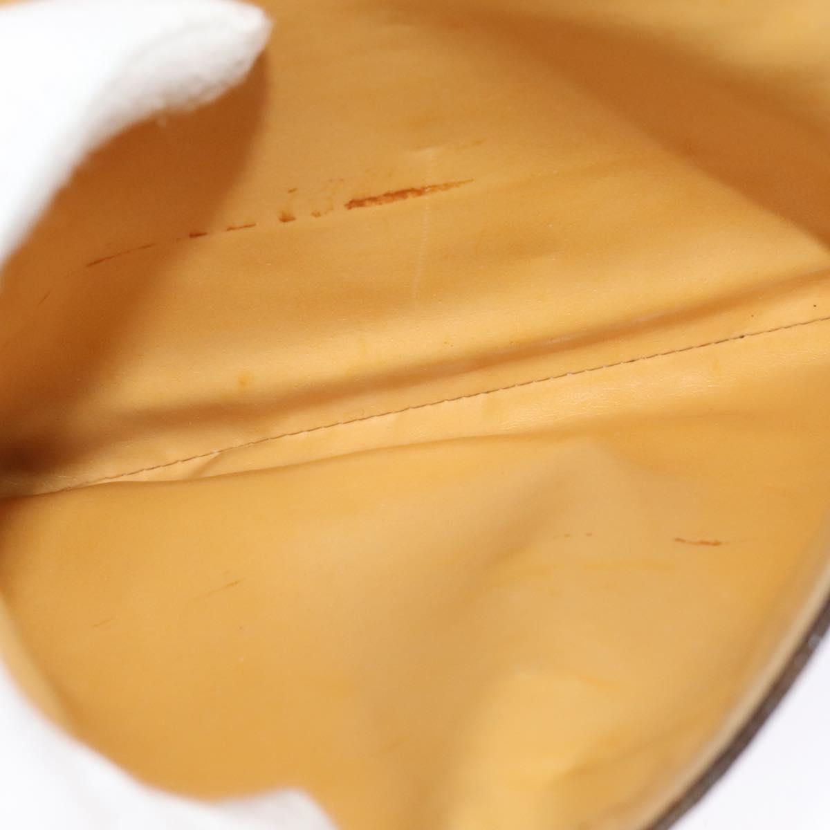 CELINE Macadam Canvas Shoulder Bag PVC Leather Brown Auth ki5395