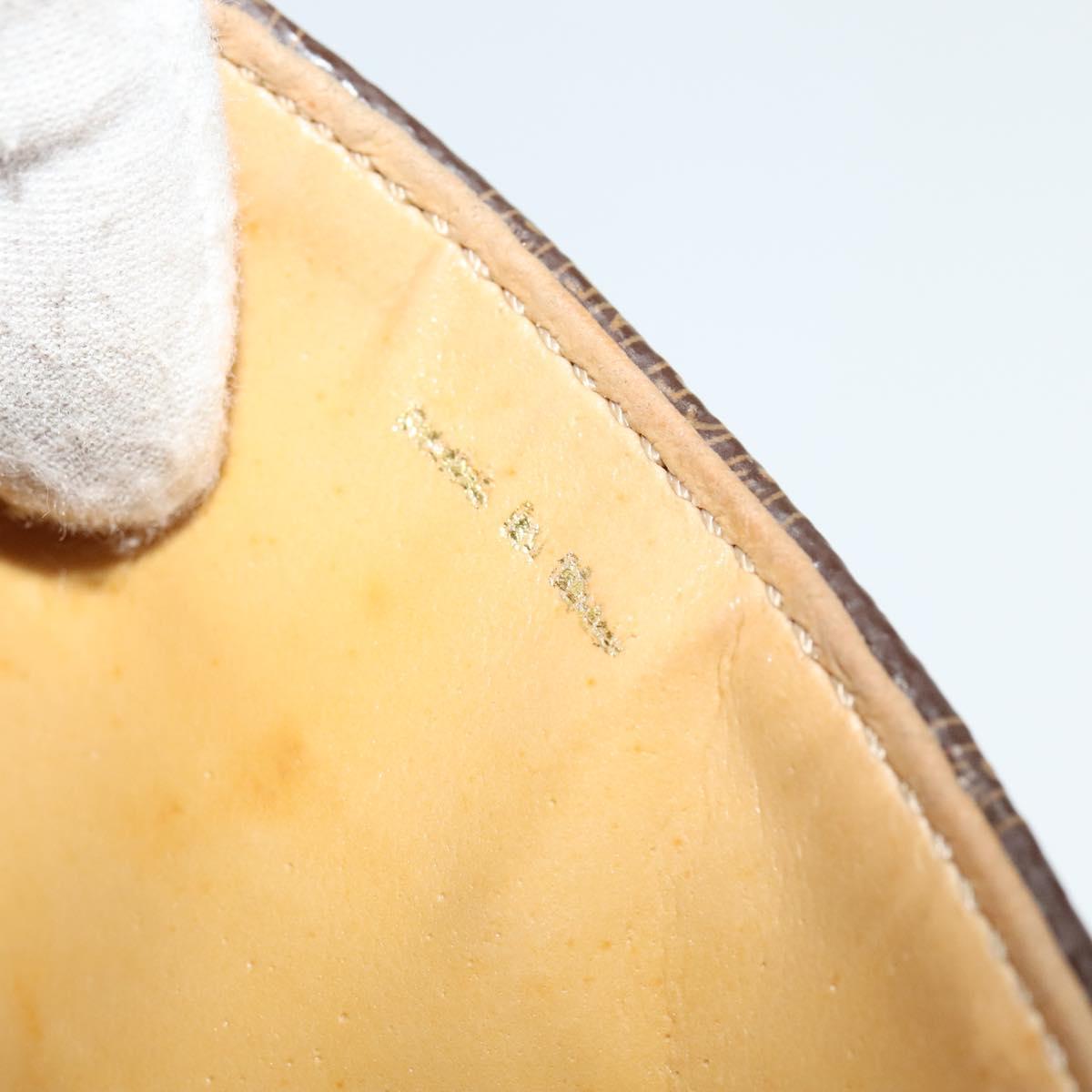 CELINE Macadam Canvas Shoulder Bag PVC Leather Brown Auth ki5395