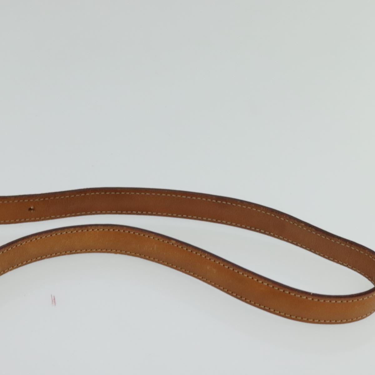 CELINE Macadam Canvas Shoulder Bag PVC Leather Brown Auth ki5395