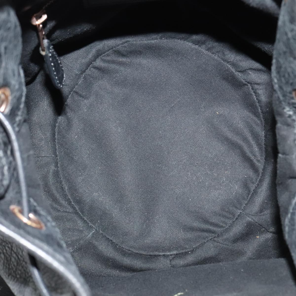 BALENCIAGA Giant Mini Pom Pom Hand Bag Leather 2way Black 285439 Auth ki5426V