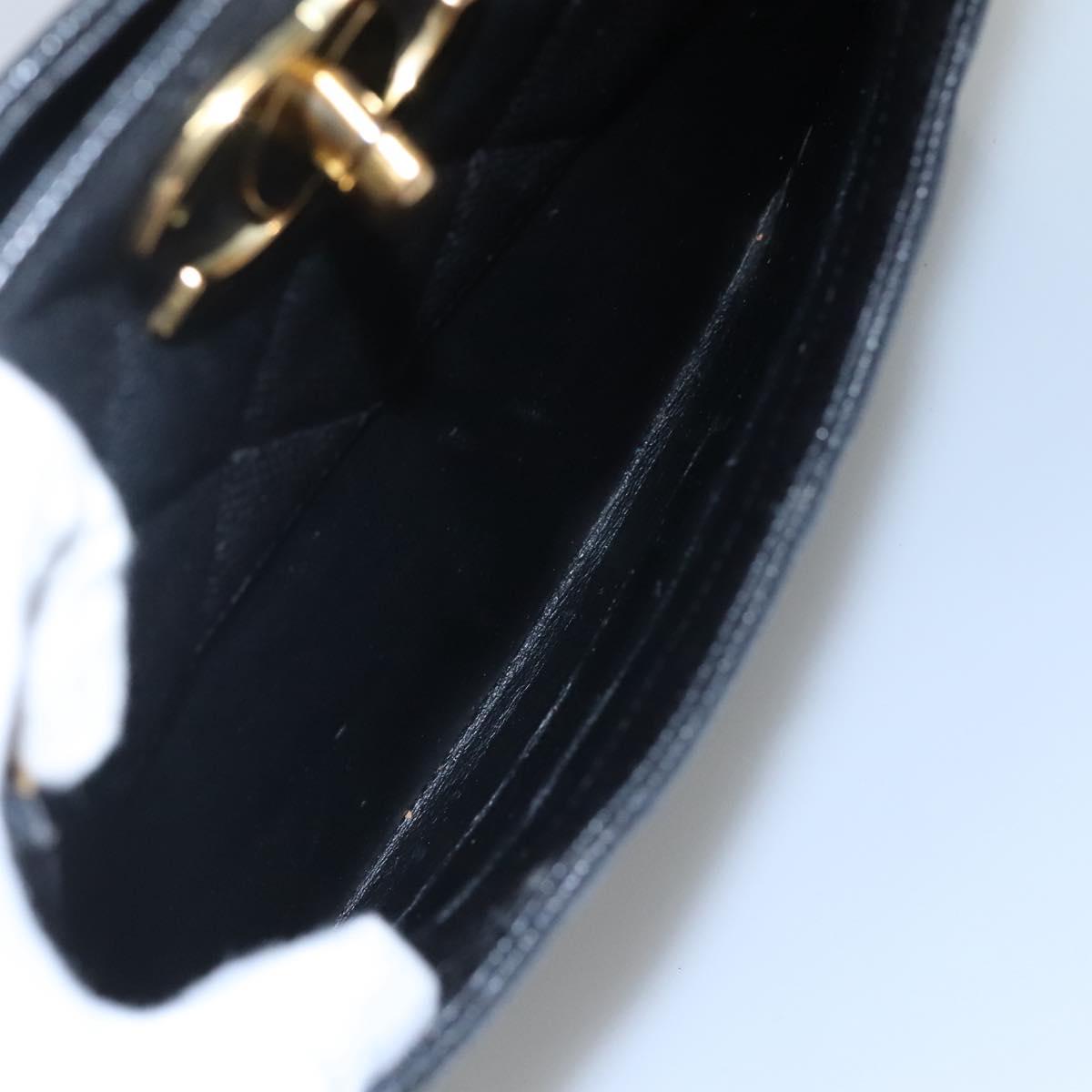 CHANEL Matelasse Chain Shoulder Bag Calf Skin Black Gold CC Auth ki5432